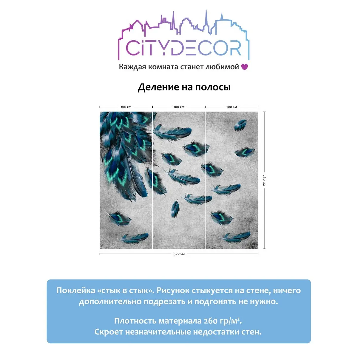 Фотообои рулонные Citydecor Абстракция 229 на флизелиновой основе 300x260 см