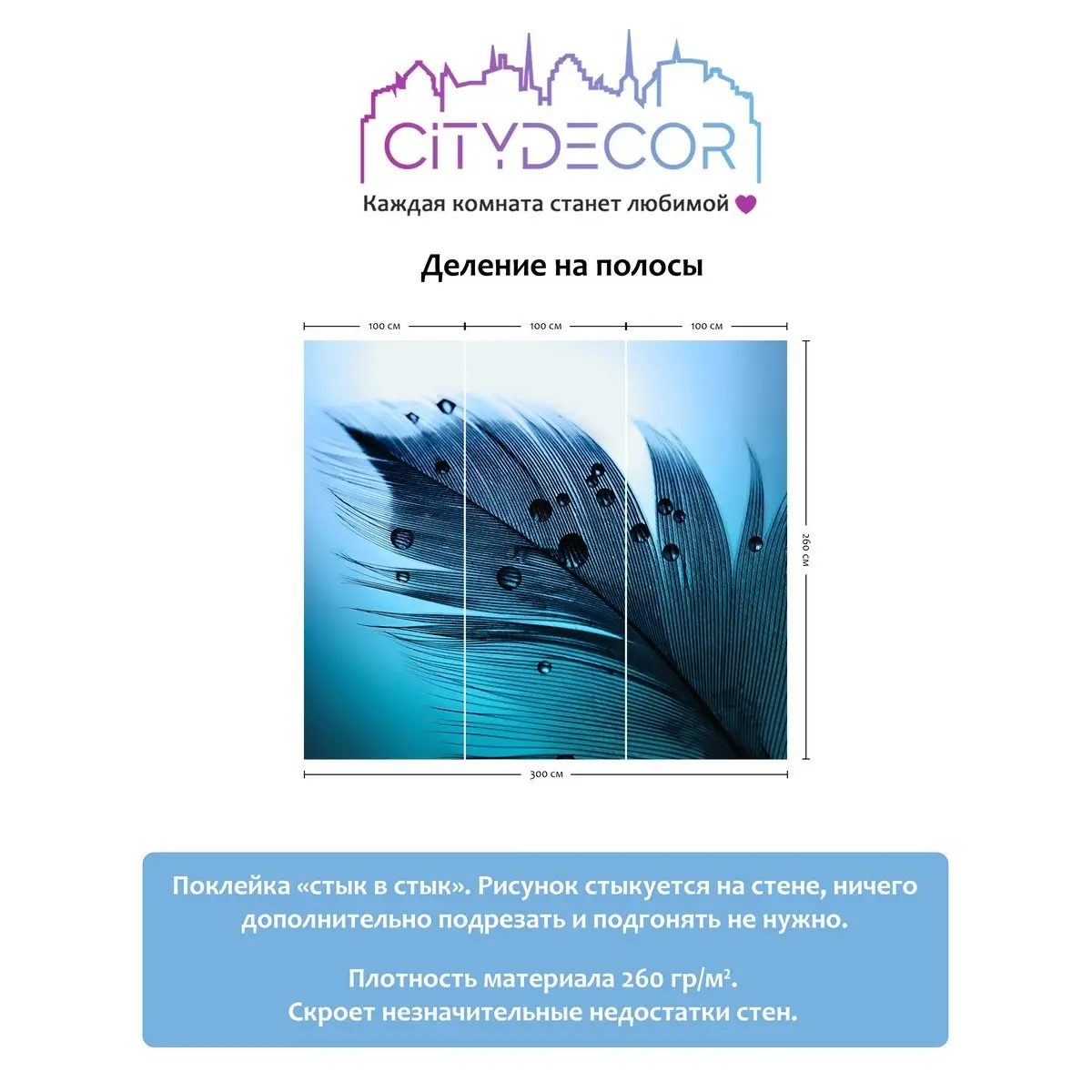 Фотообои рулонные Citydecor Абстракция 230 на флизелиновой основе 300x260 см