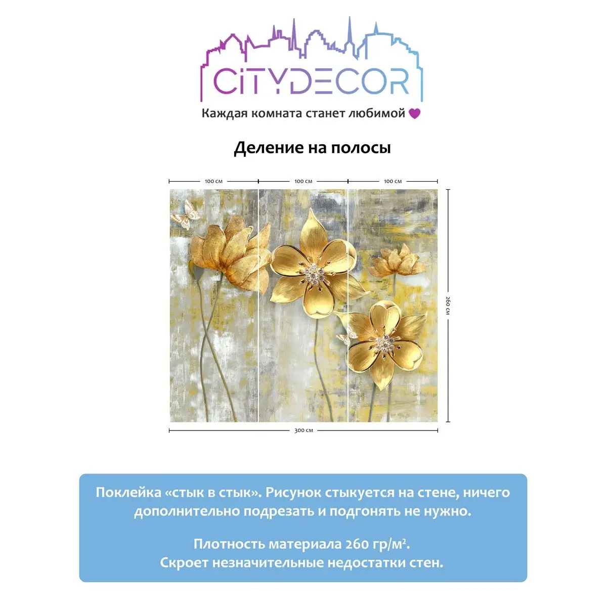 Фотообои рулонные Citydecor Абстракция 40 на флизелиновой основе 300x260 см