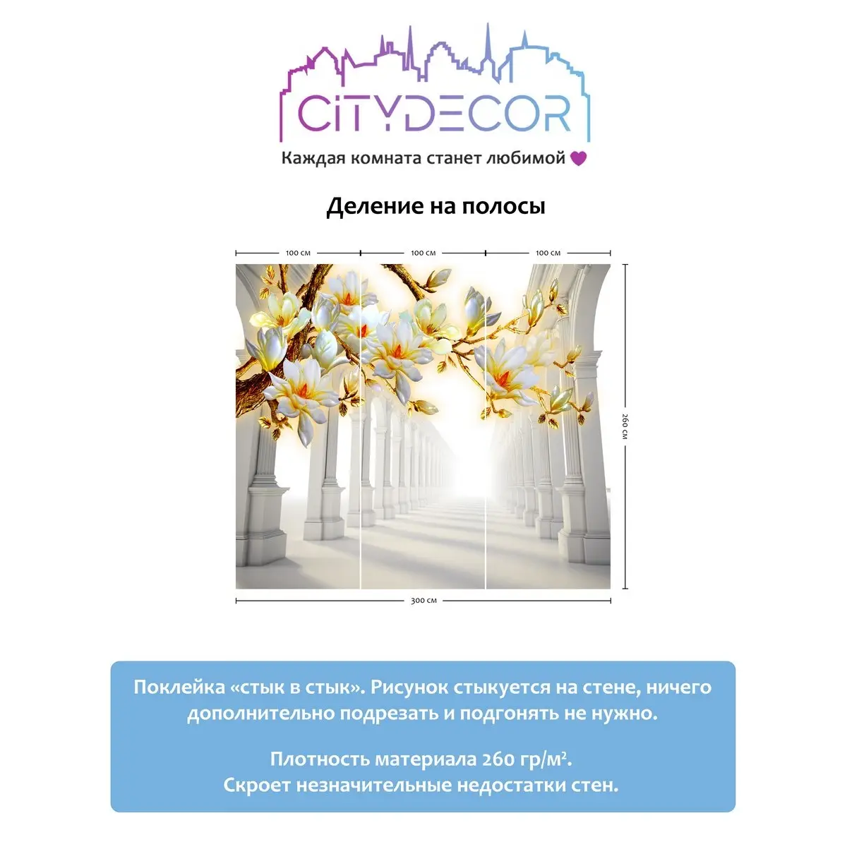 Фотообои рулонные Citydecor Абстракция 47 на флизелиновой основе 300x260 см