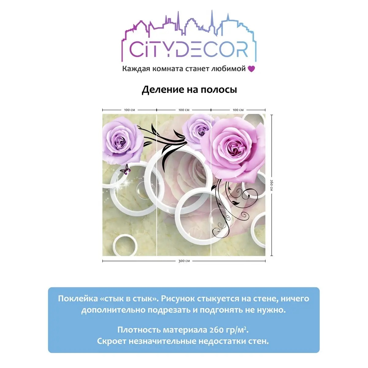 Фотообои рулонные Citydecor Абстракция 70 на флизелиновой основе 300x260 см