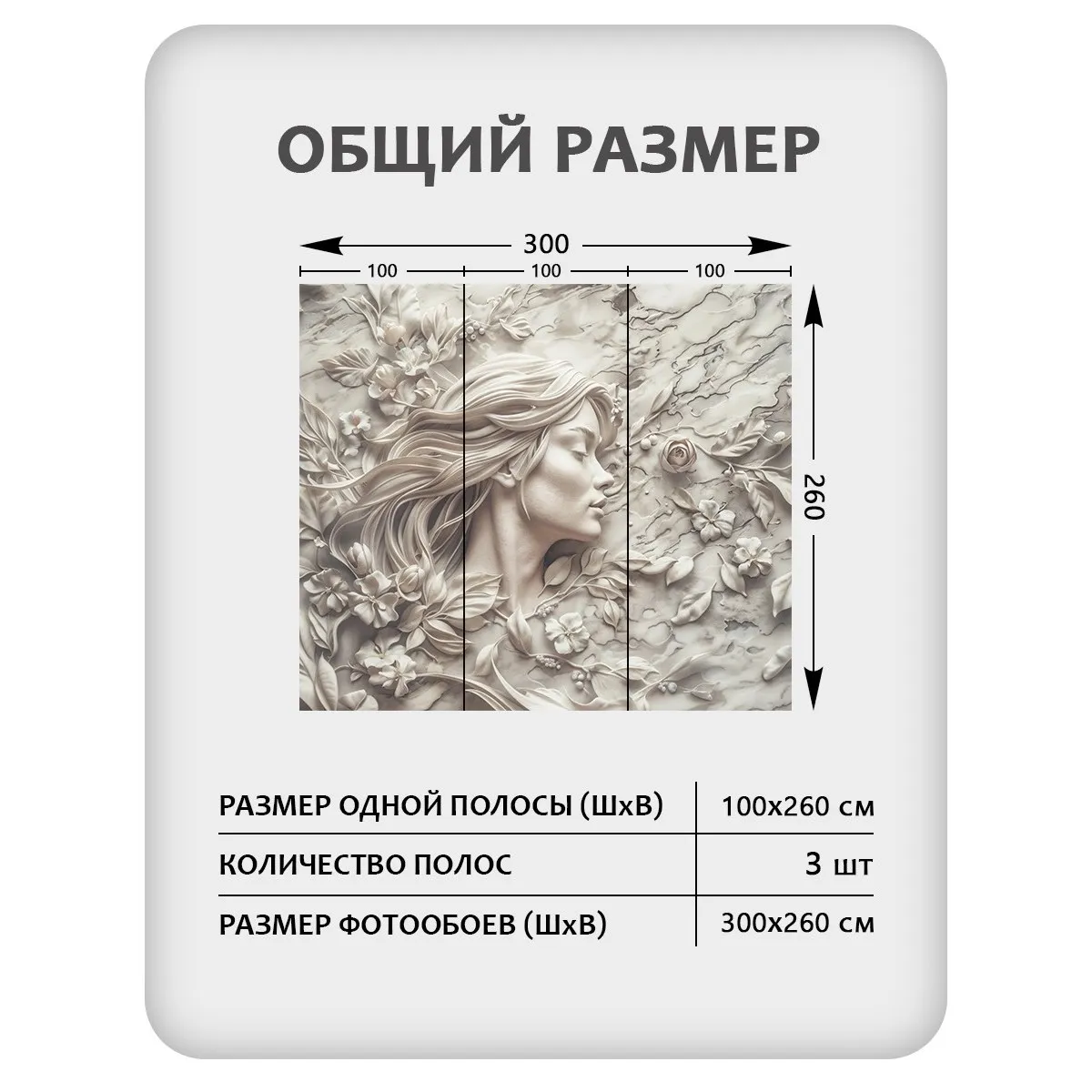 Фотообои рулонные Citydecor Барельеф 3D 2 на флизелиновой основе 300x260 см