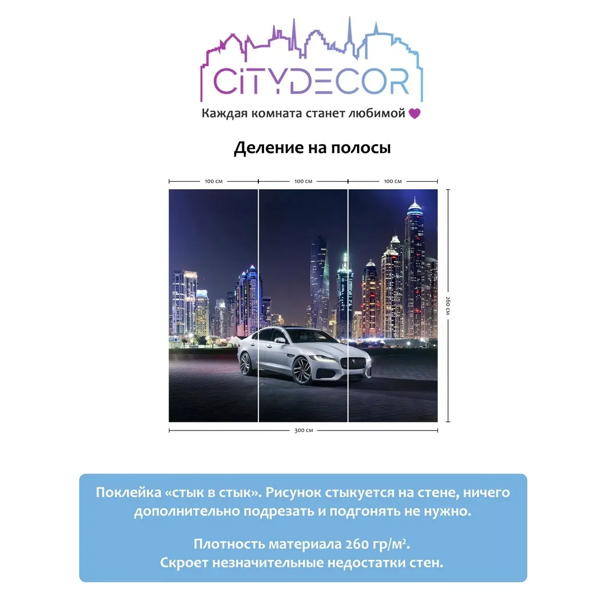 Фотообои рулонные Citydecor Транспорт 10 на флизелиновой основе 300x260 см