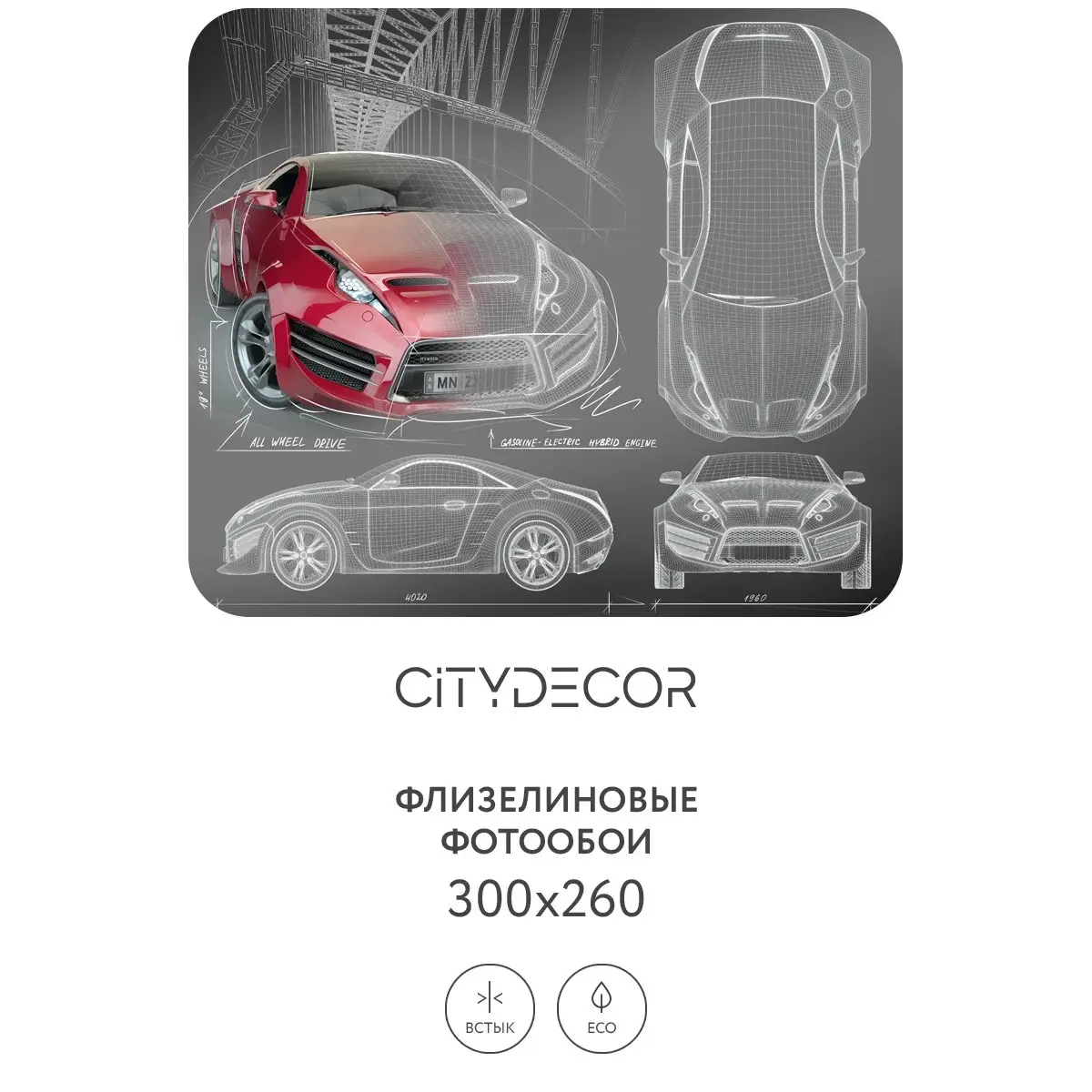 Фотообои рулонные Citydecor Транспорт 11 на флизелиновой основе 300x260 см