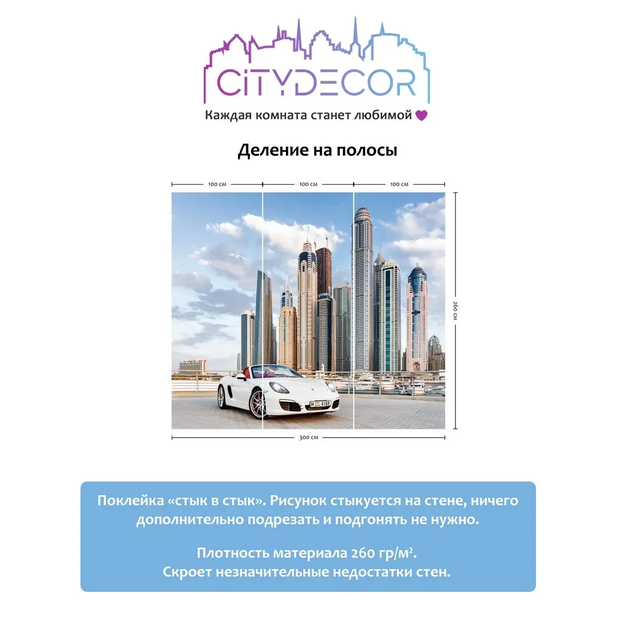 Фотообои рулонные Citydecor Транспорт 33 на флизелиновой основе 300x260 см