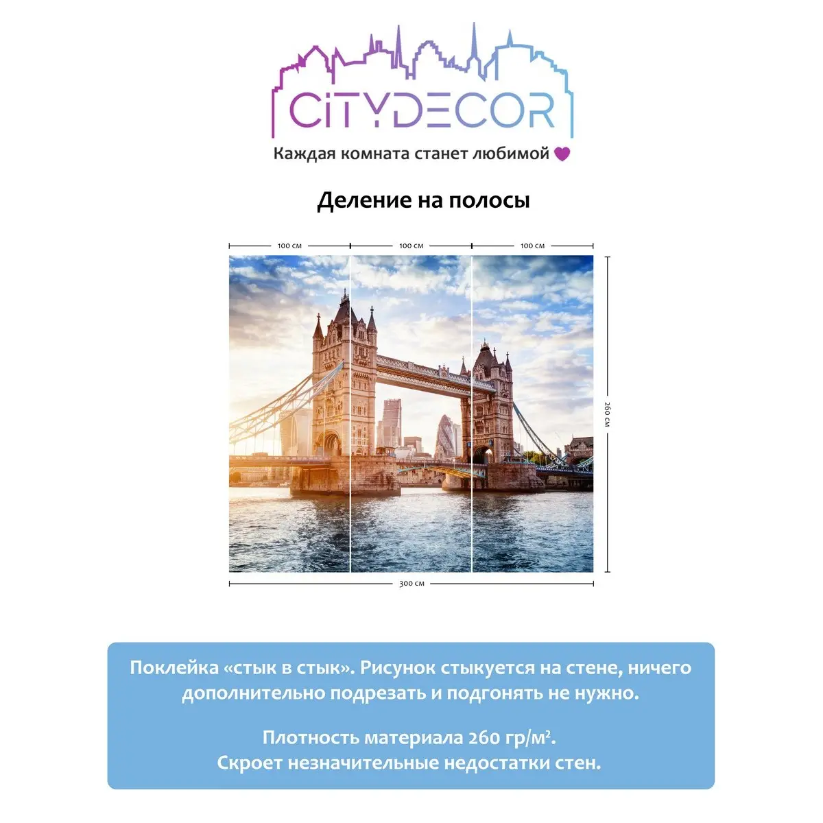 Фотообои рулонные Citydecor Города и Архитектура 48 на флизелиновой основе 300x260 см