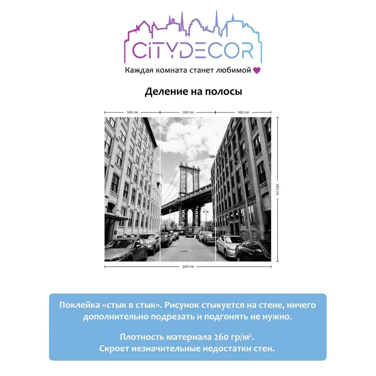 Фотообои рулонные Citydecor Города и Архитектура 49 на флизелиновой основе 300x260 см