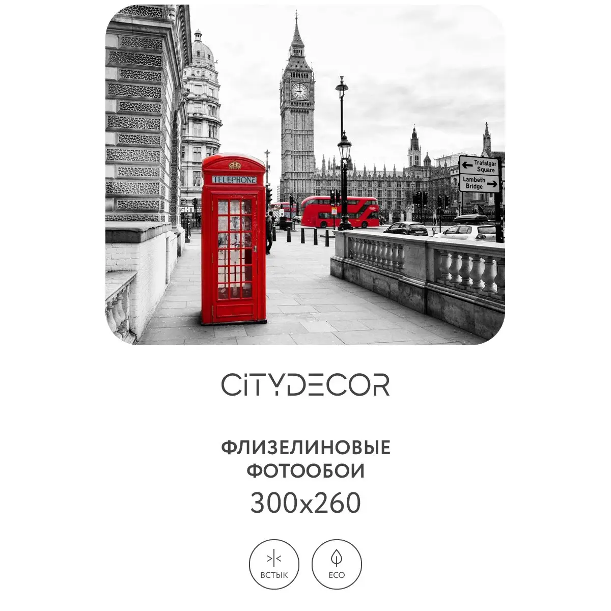 Фотообои рулонные Citydecor Города и Архитектура 50 на флизелиновой основе 300x260 см
