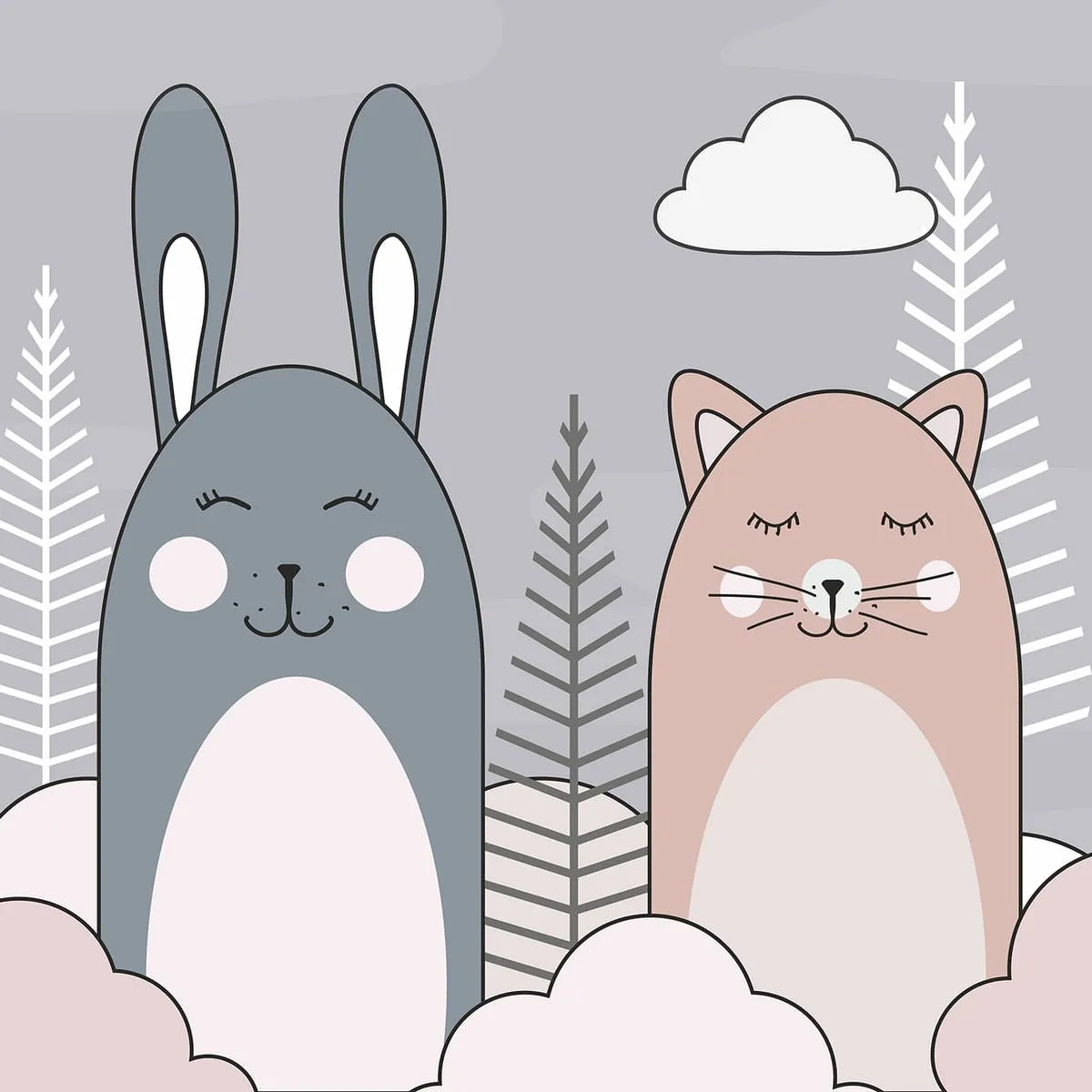 Дизайнерские фотообои рулонные Citydecor Cute&Lovely 4 на флизелиновой основе 300x260 см