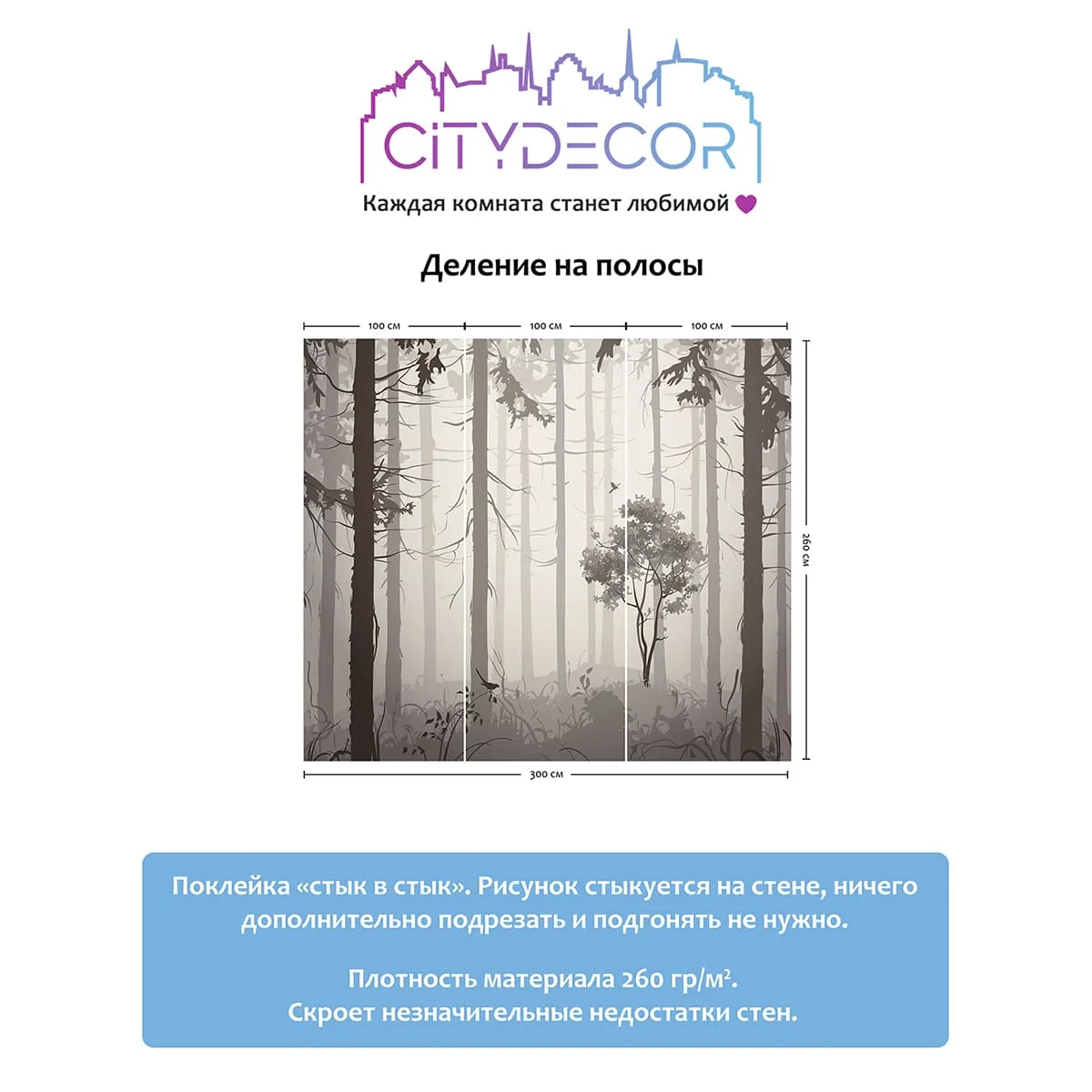 Дизайнерские фотообои рулонные Citydecor Dark Side 35 на флизелиновой основе 300x260 см