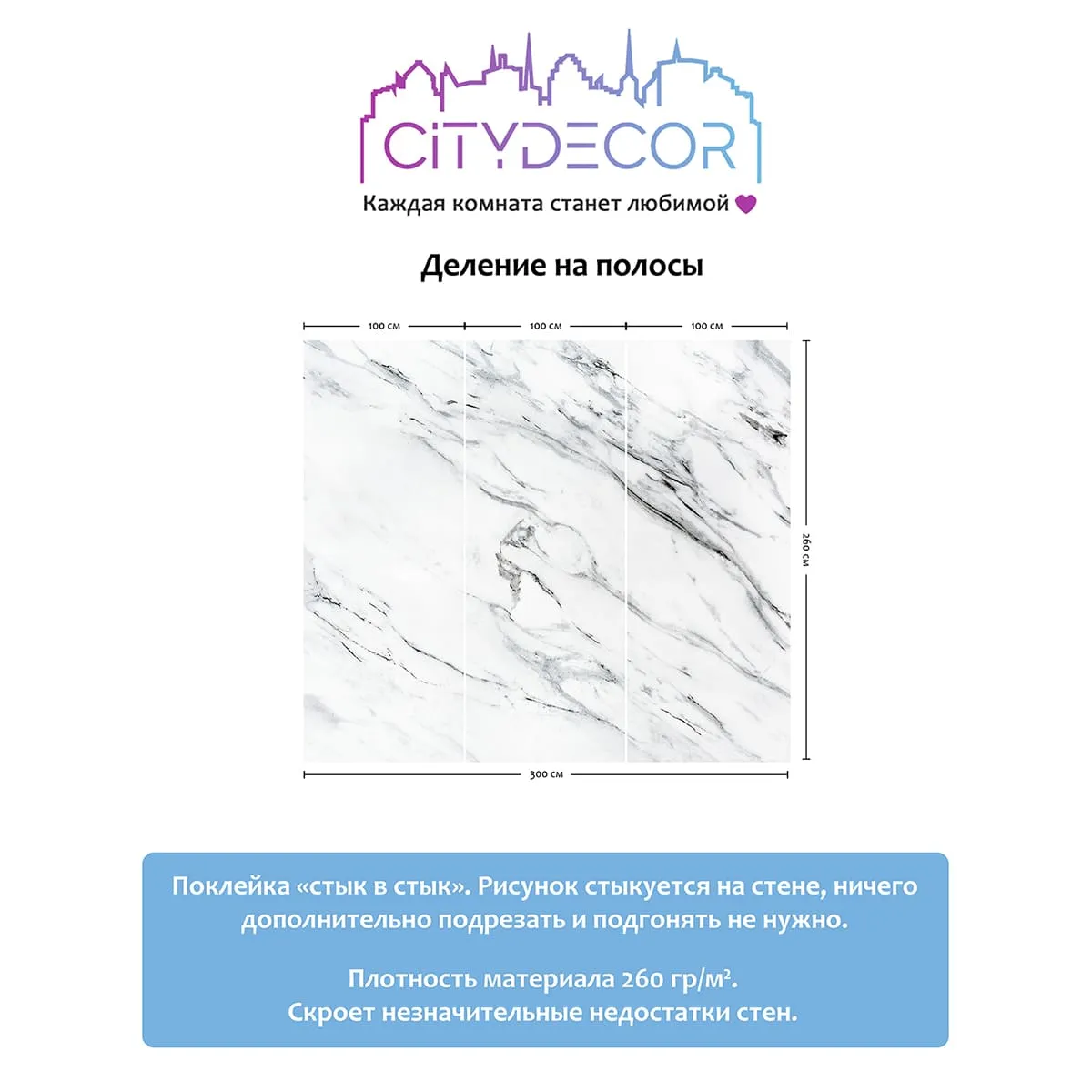 Фотообои рулонные Citydecor Флюид Арт 69 на флизелиновой основе 300x260 см