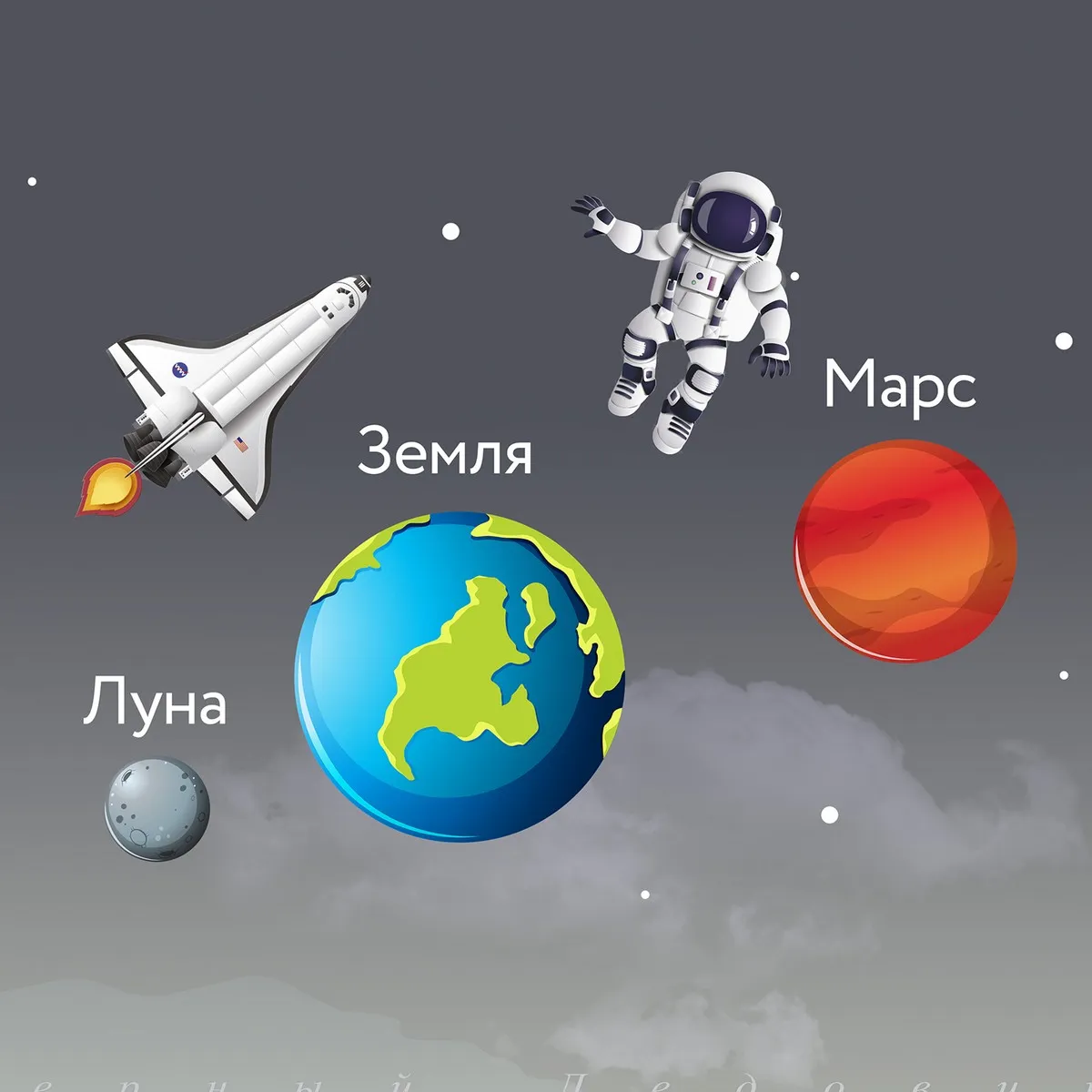 Бесшовное дизайнерское панно Citydecor Карта мира "Флаги и Планеты" 2 на флизелиновой основе 300x270 см
