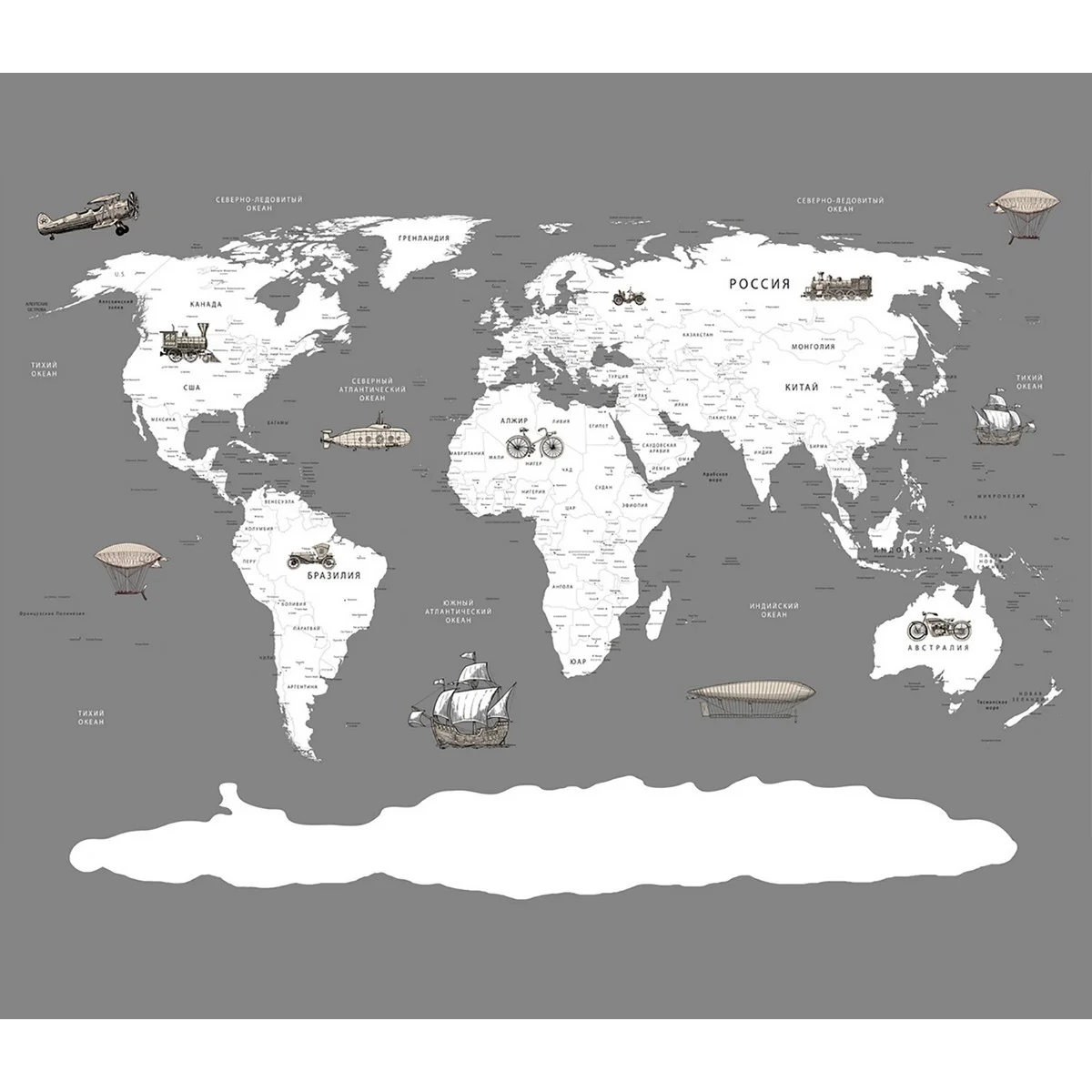 Фотообои рулонные Citydecor Карта мира 13 на флизелиновой основе 300x260 см