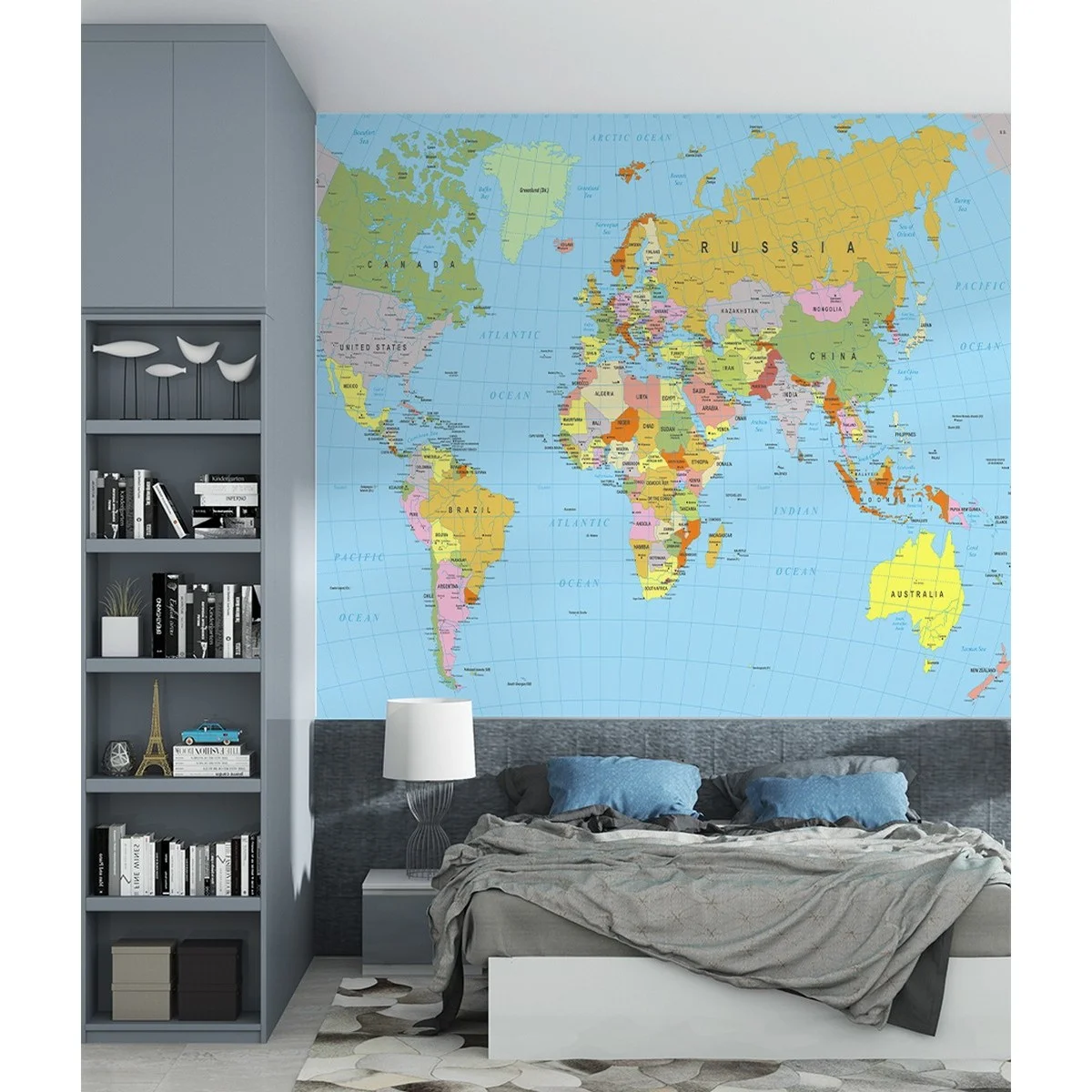 Бесшовное панно Citydecor Карта мира 16 на флизелиновой основе 300x270 см