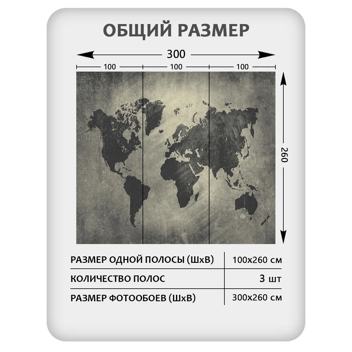 Фотообои рулонные Citydecor Карта мира 17 на флизелиновой основе 300x260 см