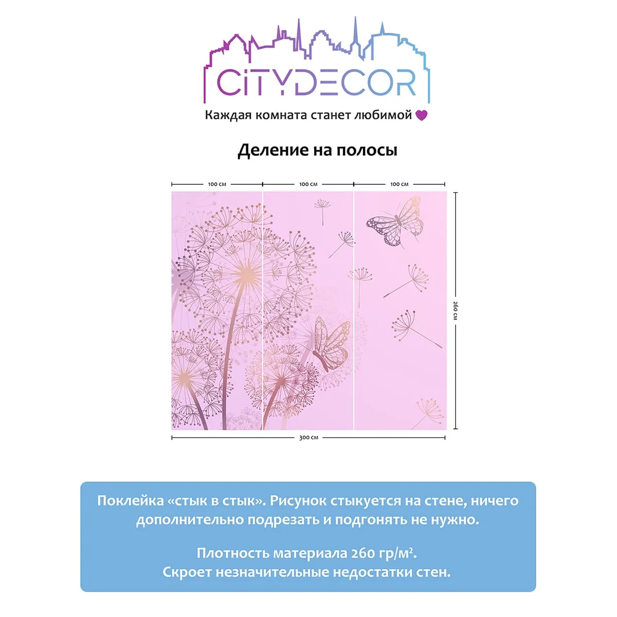 Фотообои рулонные Citydecor Невесомость 11 на флизелиновой основе 300x260 см