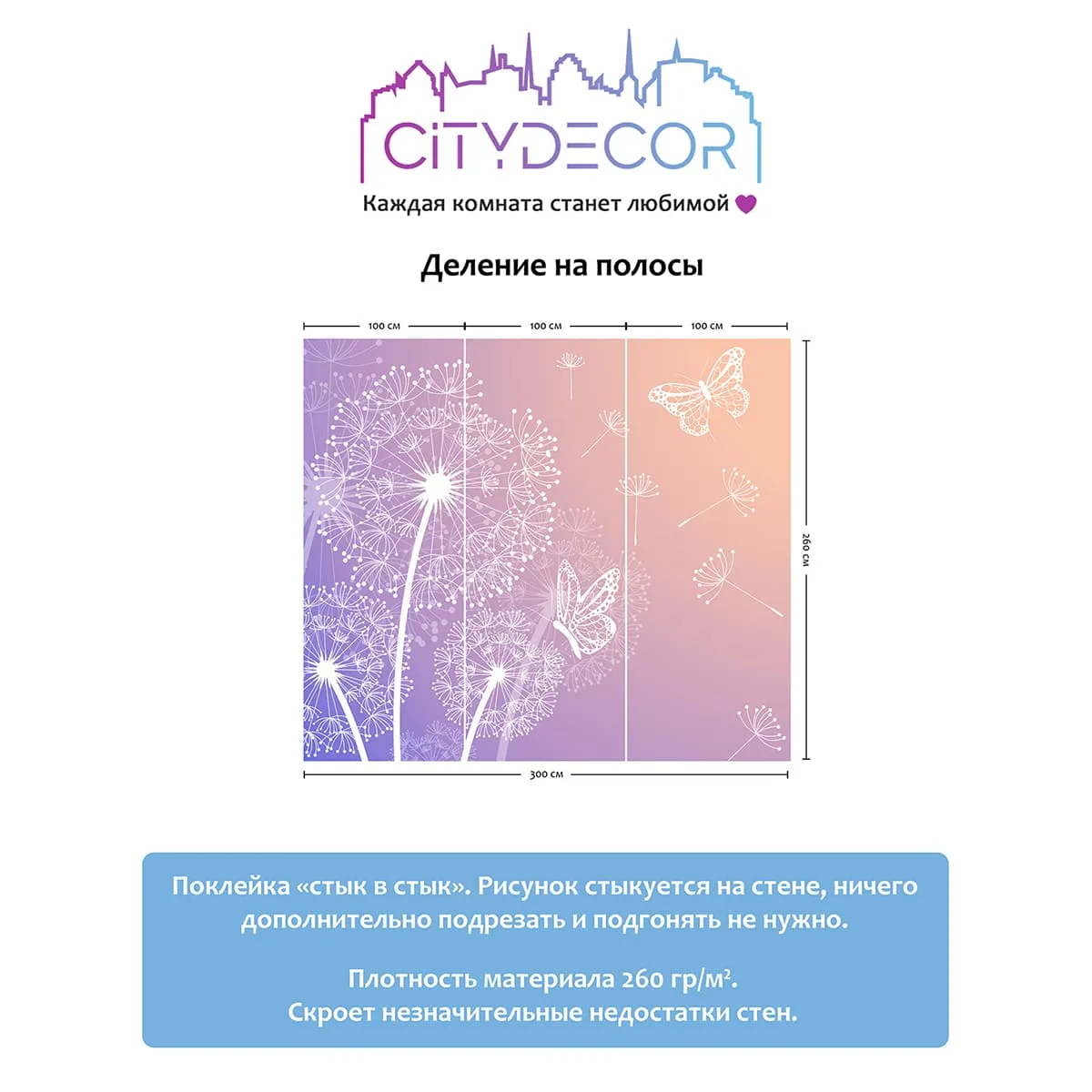 Фотообои рулонные Citydecor Невесомость 5 на флизелиновой основе 300x260 см