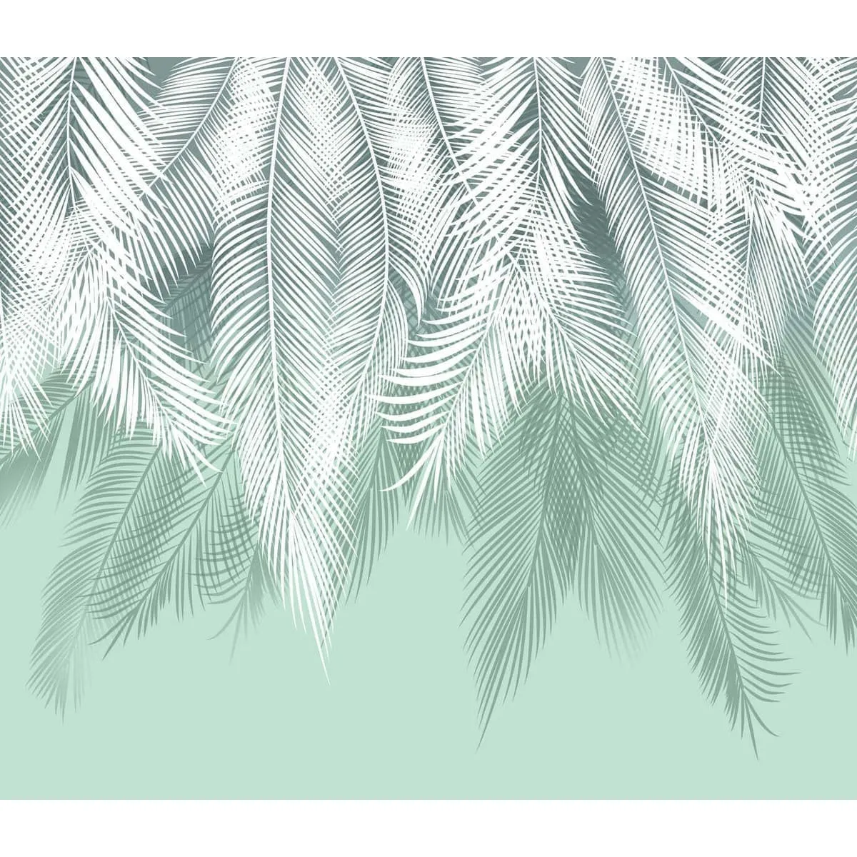 Фотообои рулонные Citydecor Пальмовые листья (бирюзовый) на флизелиновой основе 300x260 см