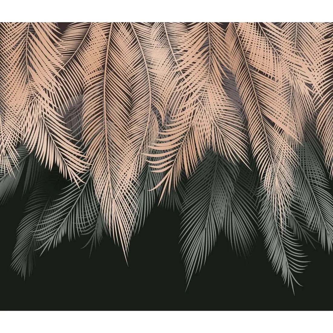 Фотообои рулонные Citydecor Пальмовые листья с оттенком (бежевый-серый) на флизелиновой основе 300x260 см