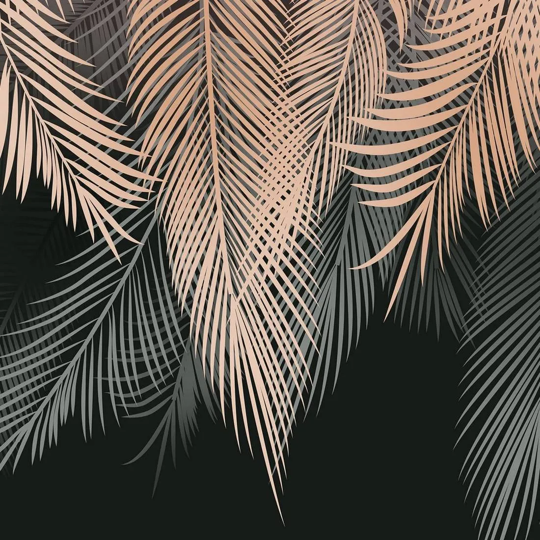 Фотообои рулонные Citydecor Пальмовые листья с оттенком (бежевый-серый) на флизелиновой основе 300x260 см