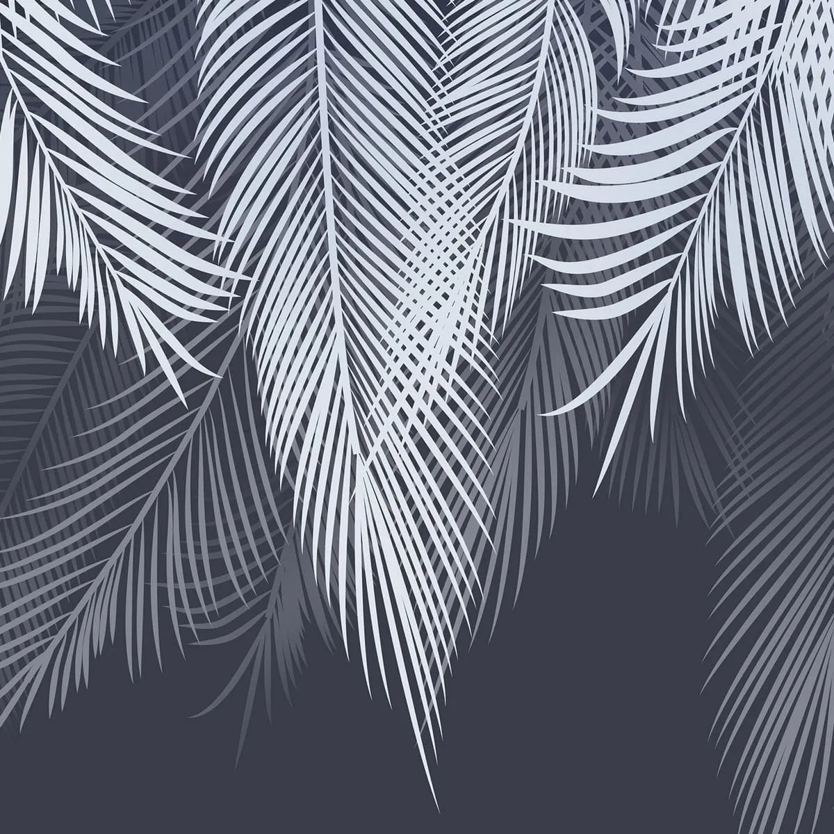 Фотообои рулонные Citydecor Пальмовые листья с оттенком (голубой-синий) на флизелиновой основе 300x260 см