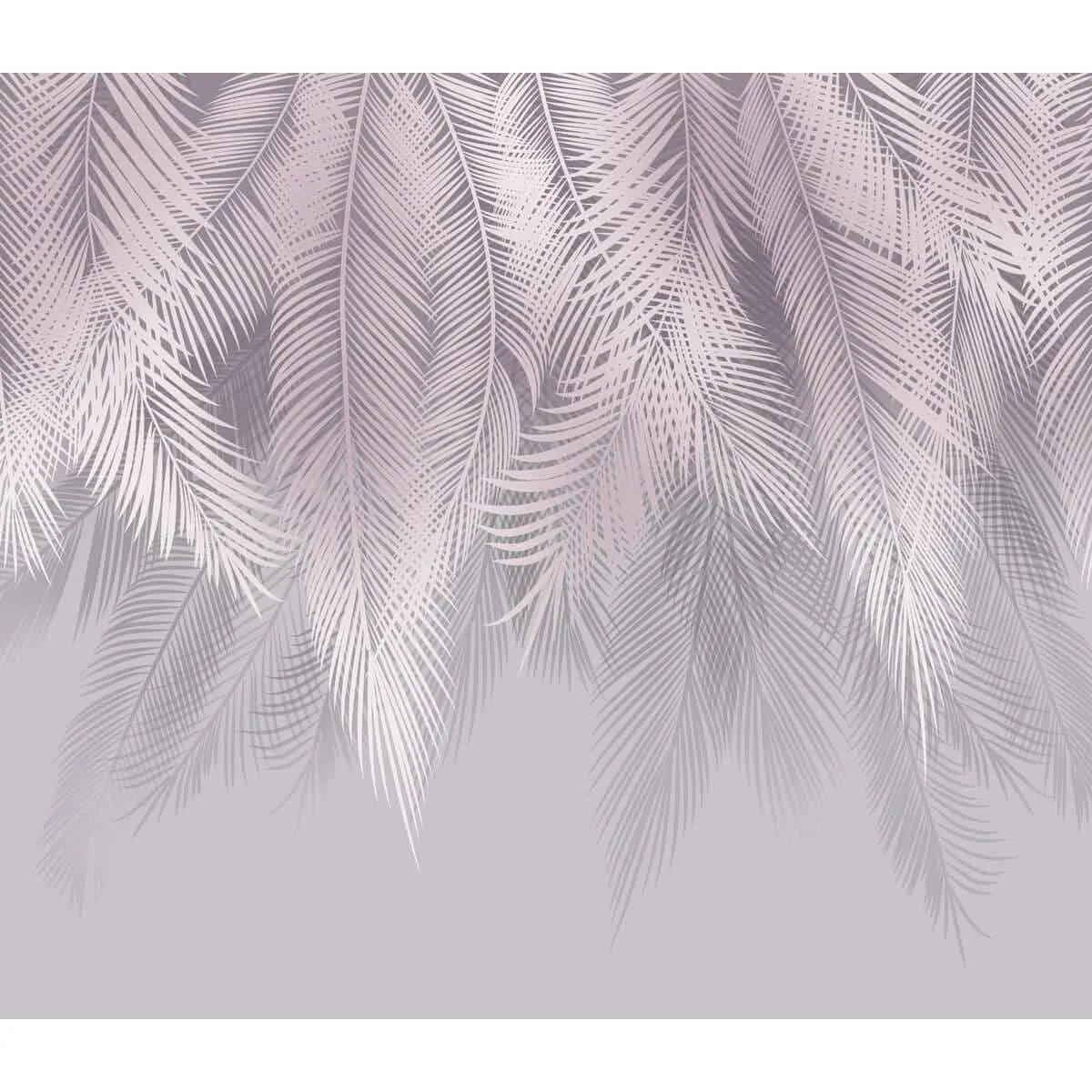 Фотообои рулонные Citydecor Пальмовые листья с оттенком (пудровый-серый) на флизелиновой основе 300x260 см
