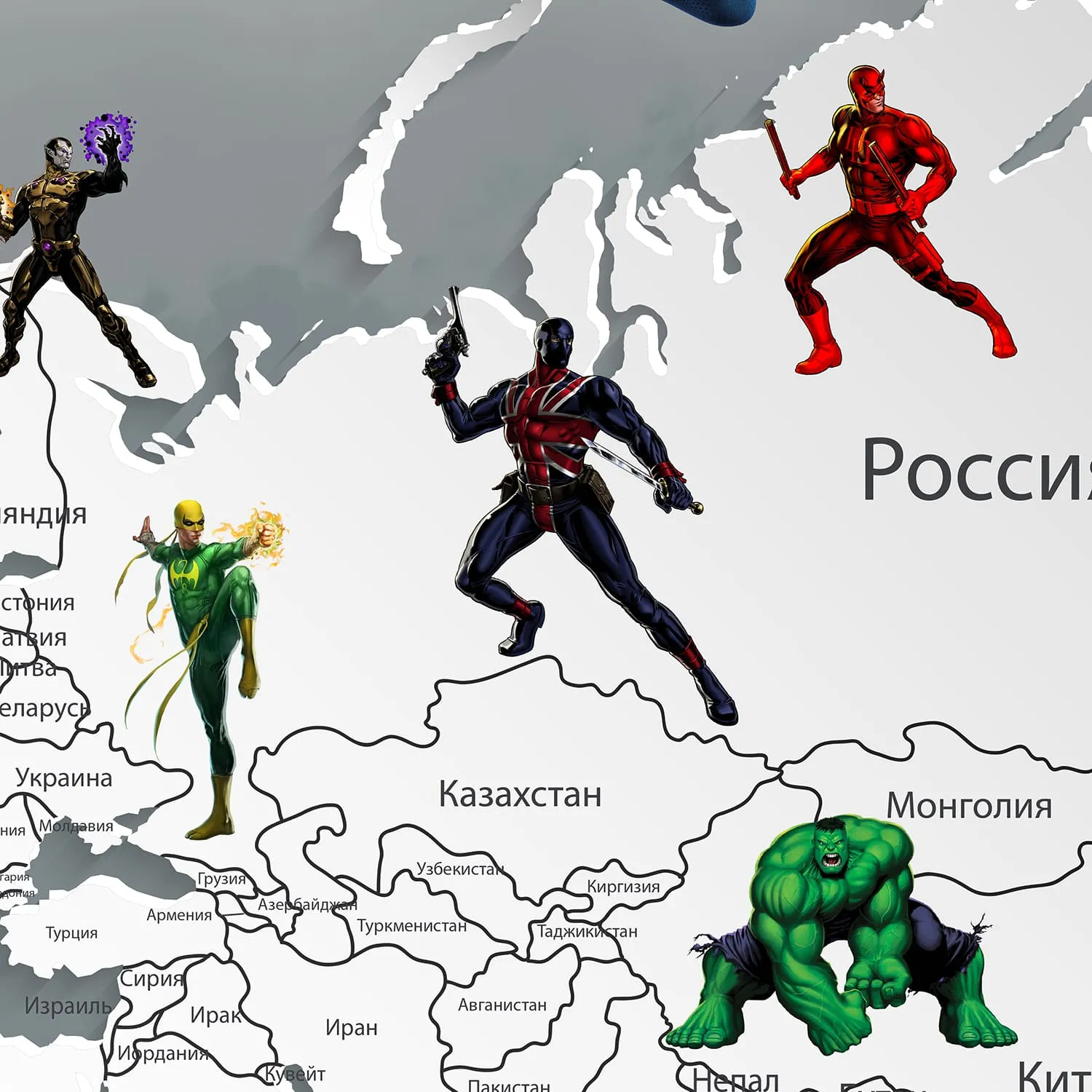Дизайнерские фотообои рулонные Citydecor Superhero 1 на флизелиновой основе 300x260 см