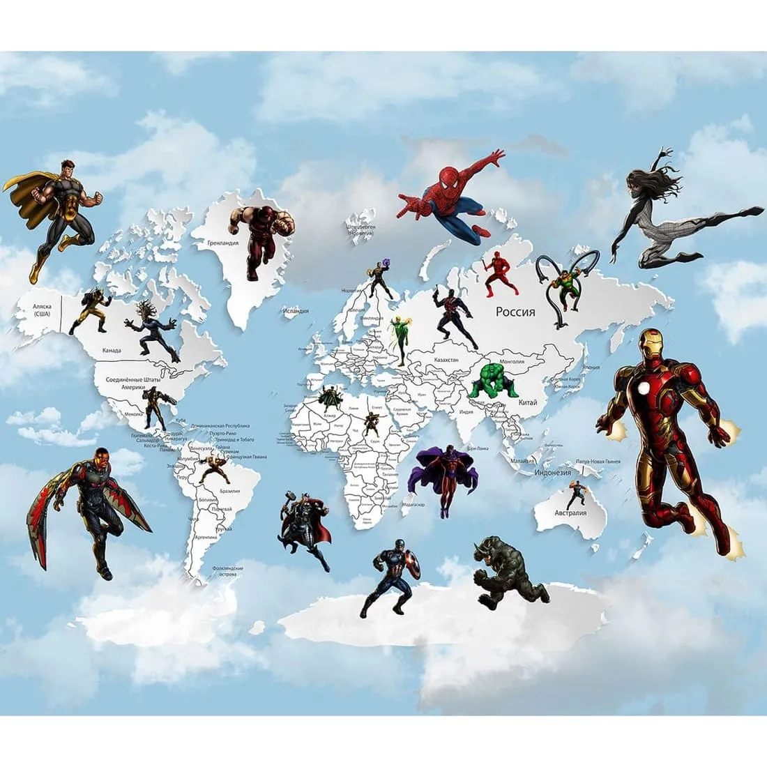 Дизайнерские фотообои рулонные Citydecor Superhero 3 на флизелиновой основе 300x260 см