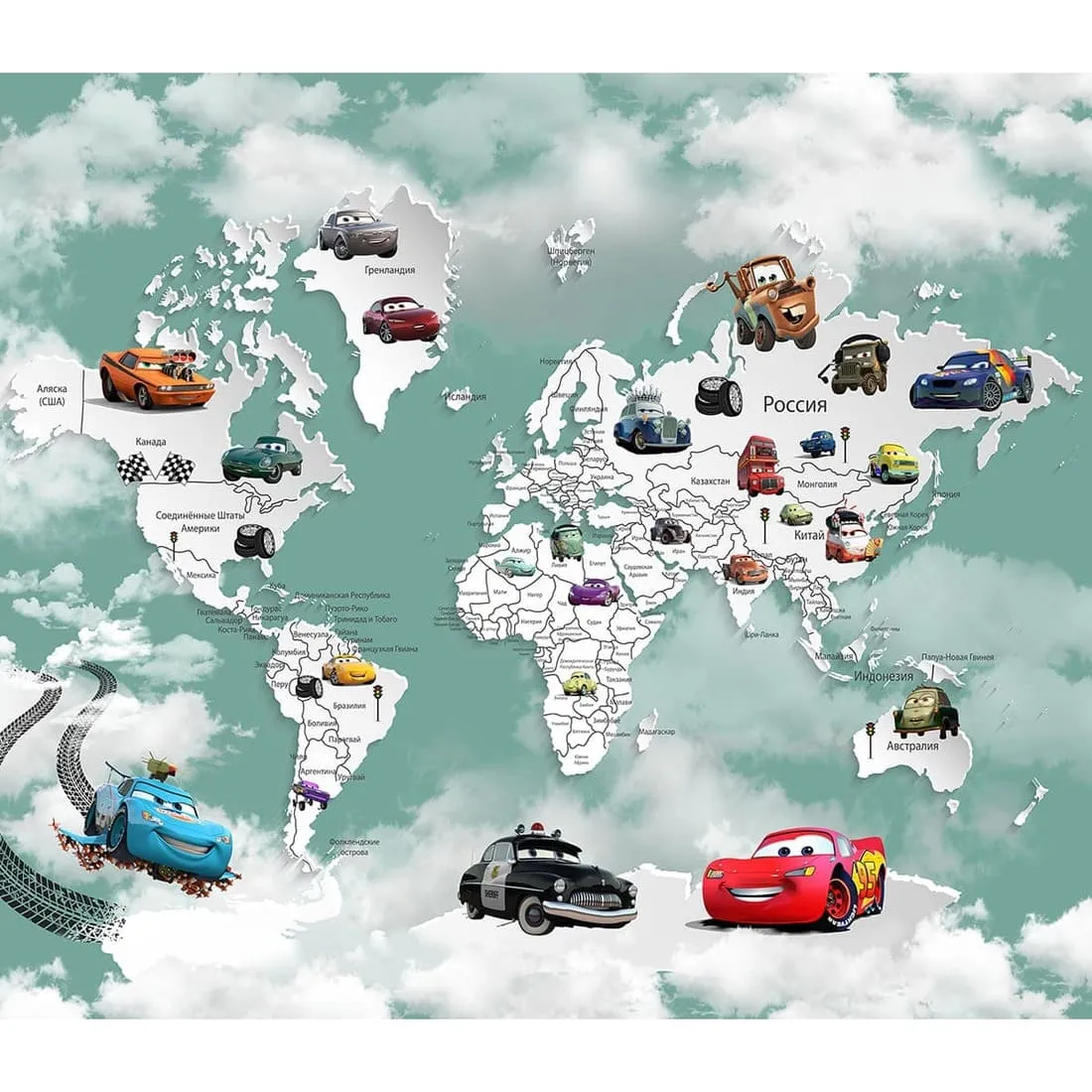 Дизайнерские фотообои рулонные Citydecor Superhero Молния МакКвин 1 на флизелиновой основе 300x260 см