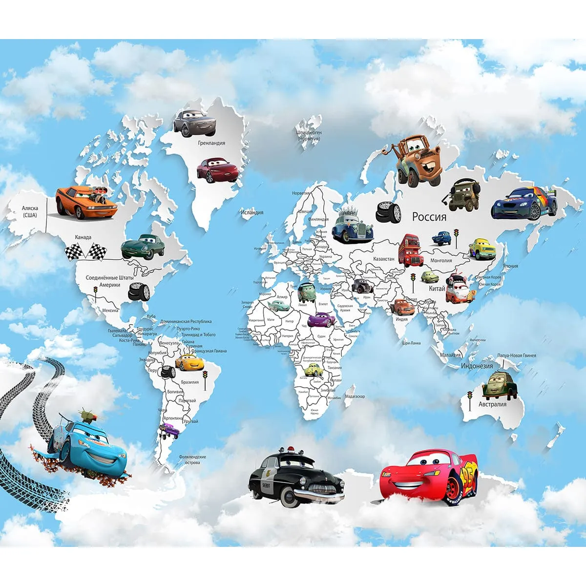 Дизайнерские фотообои рулонные Citydecor Superhero Молния МакКвин 2 на флизелиновой основе 300x260 см