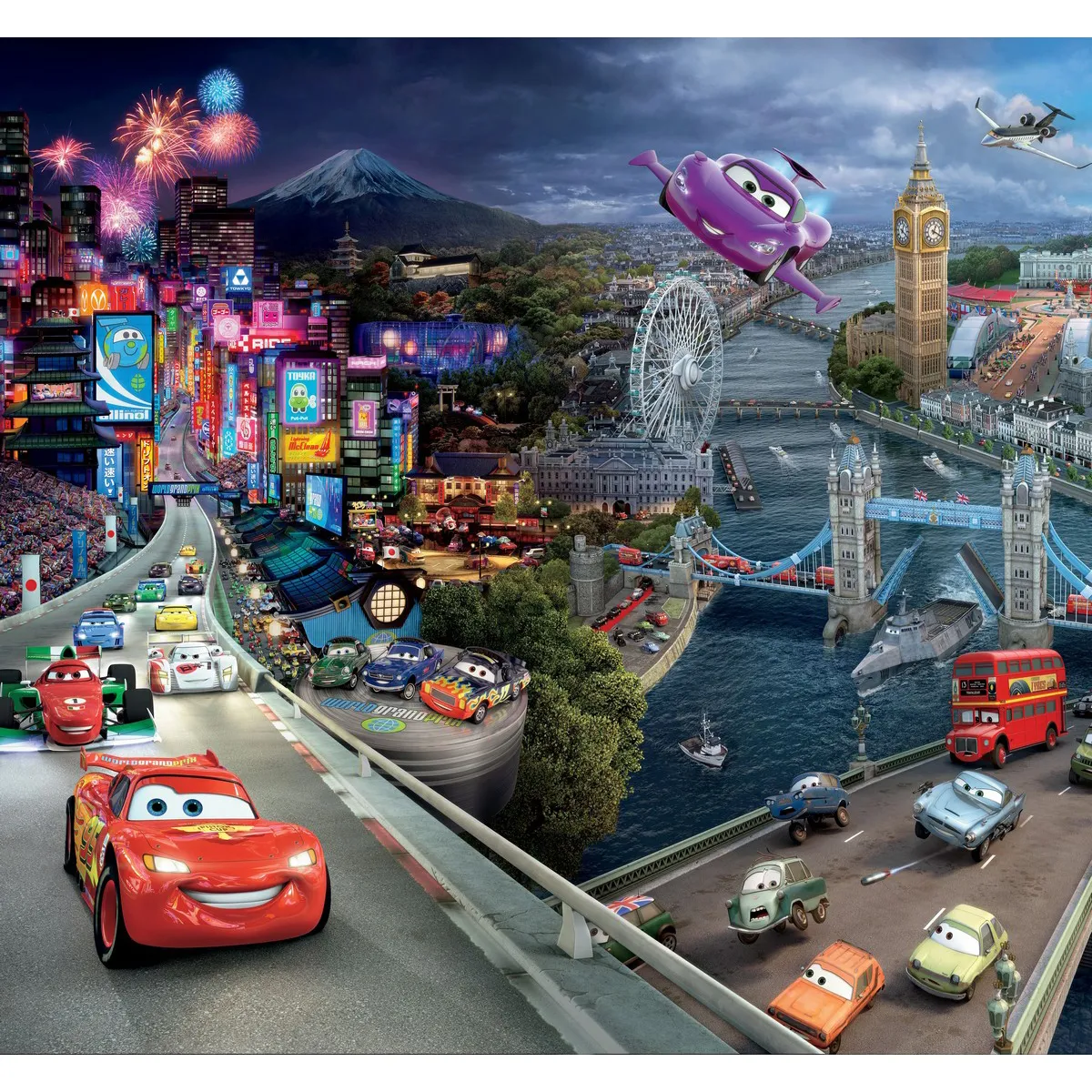 Фотообои рулонные Citydecor Тачки панорама на флизелиновой основе 300x260 см 