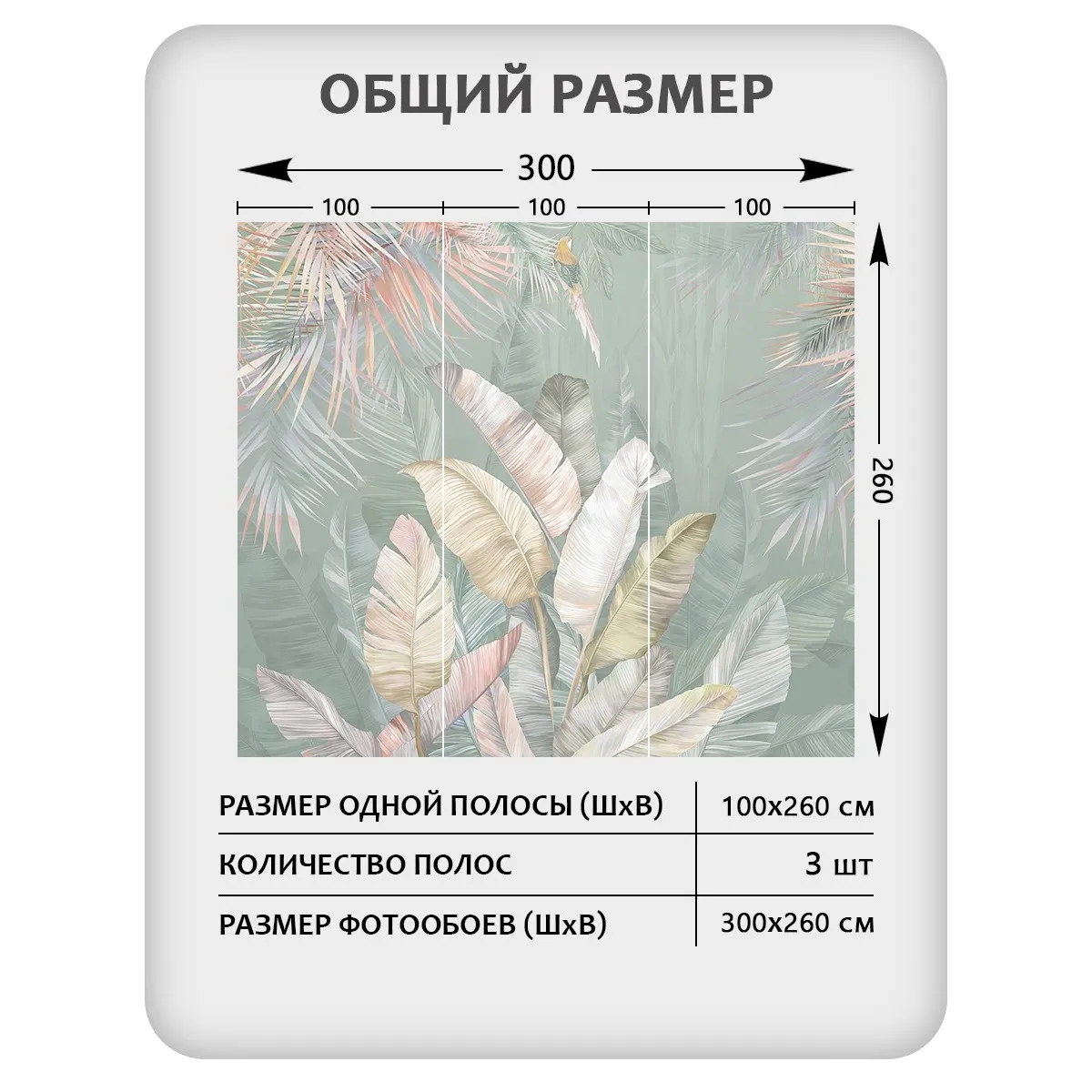 Фотообои рулонные Citydecor Знойные тропики 24 на флизелиновой основе 300x260 см