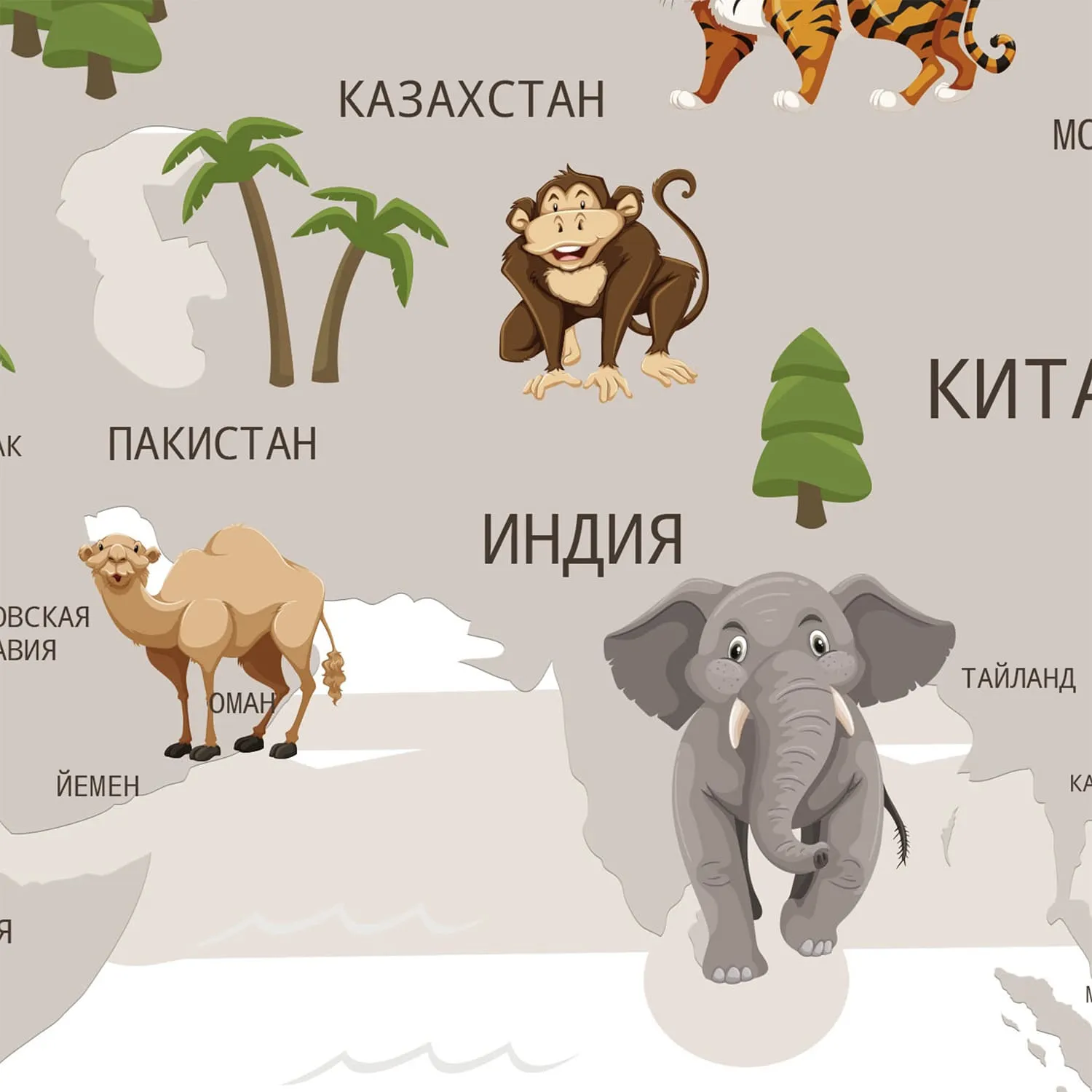 Фотообои рулонные Citydecor Карта мира на русском 4 на флизелиновой основе 400x254 см