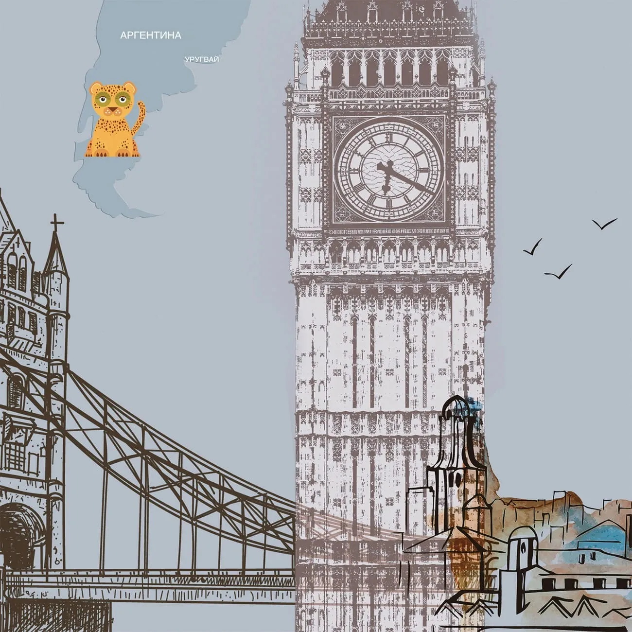 Фотообои рулонные Citydecor Карта мира на русском 6 на флизелиновой основе 400x254 см