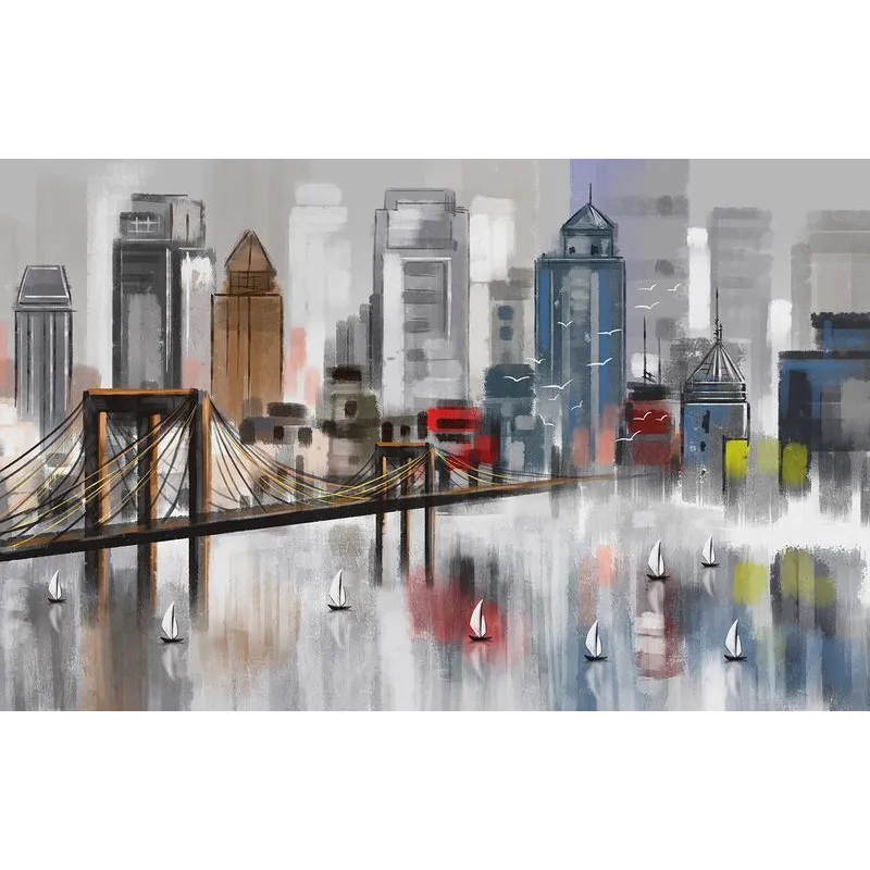 Фотообои рулонные Citydecor Мегаполис акварель на флизелиновой основе 400x254 см