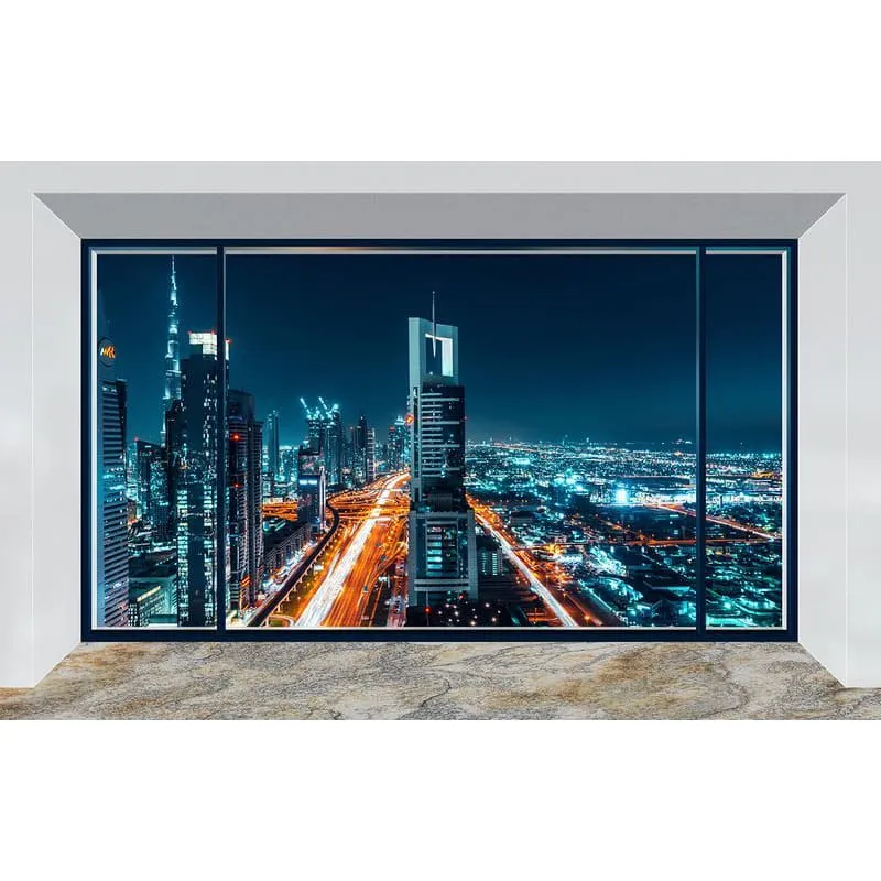 Бесшовное панно Citydecor Ночной город панорама на флизелиновой основе 400x270 см