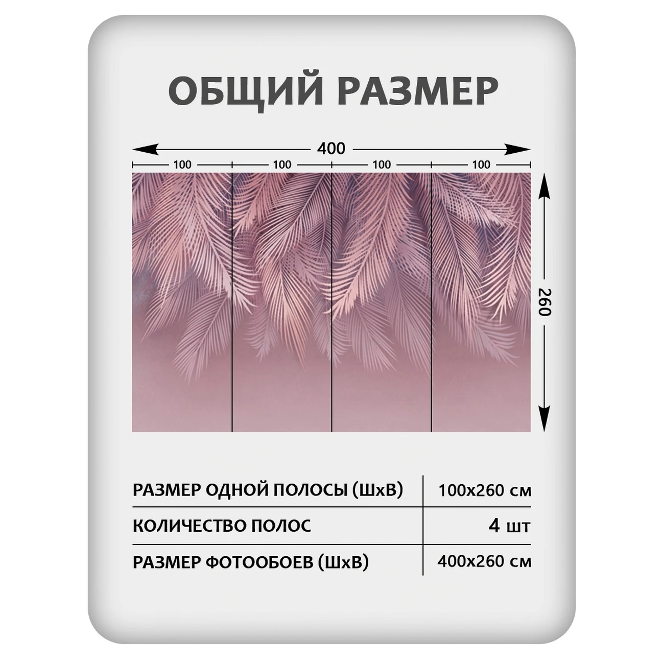 Фотообои рулонные Citydecor Пальмовые листья 81 на флизелиновой основе 400x260 см