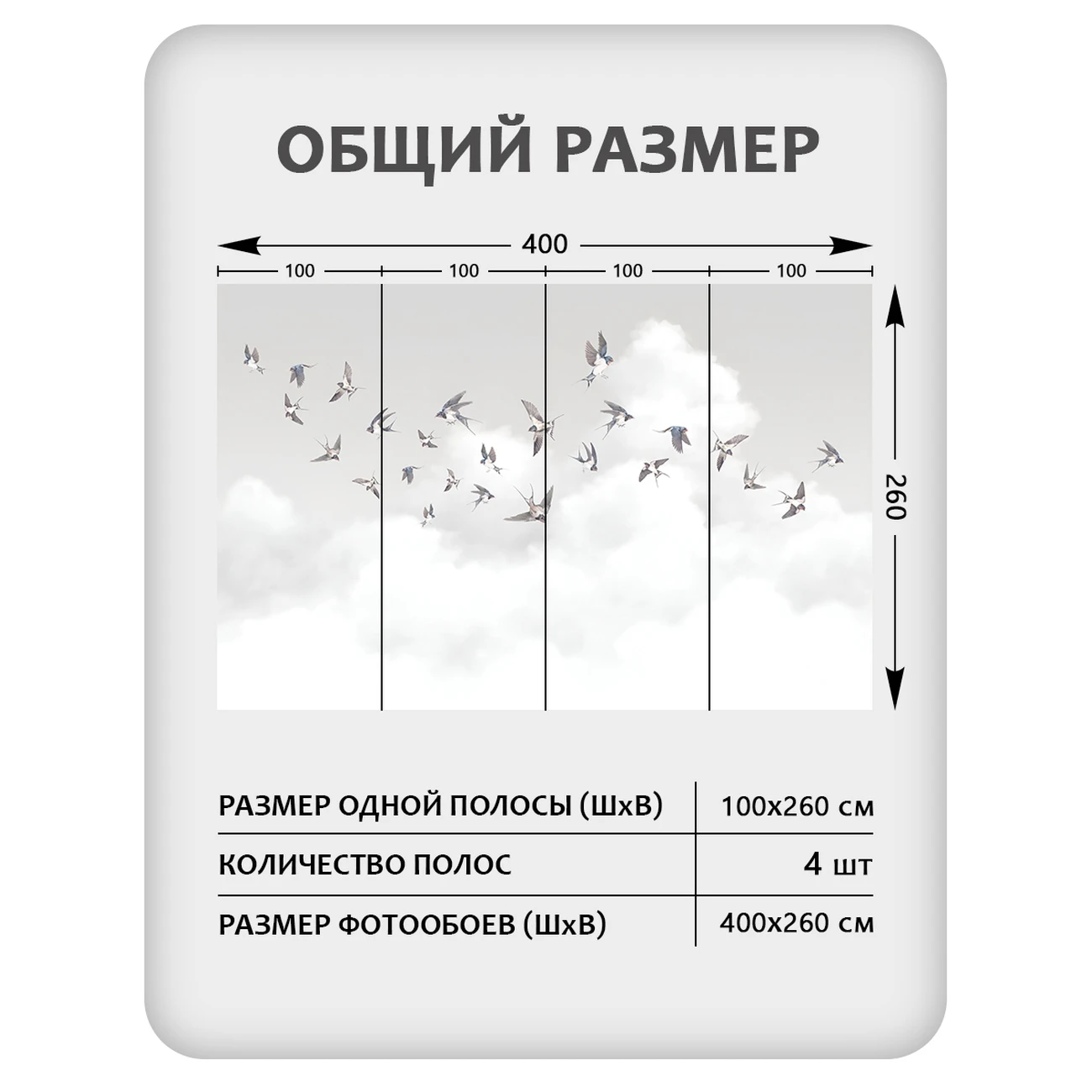 Фотообои рулонные Citydecor Air 10 на флизелиновой основе 400x260 см