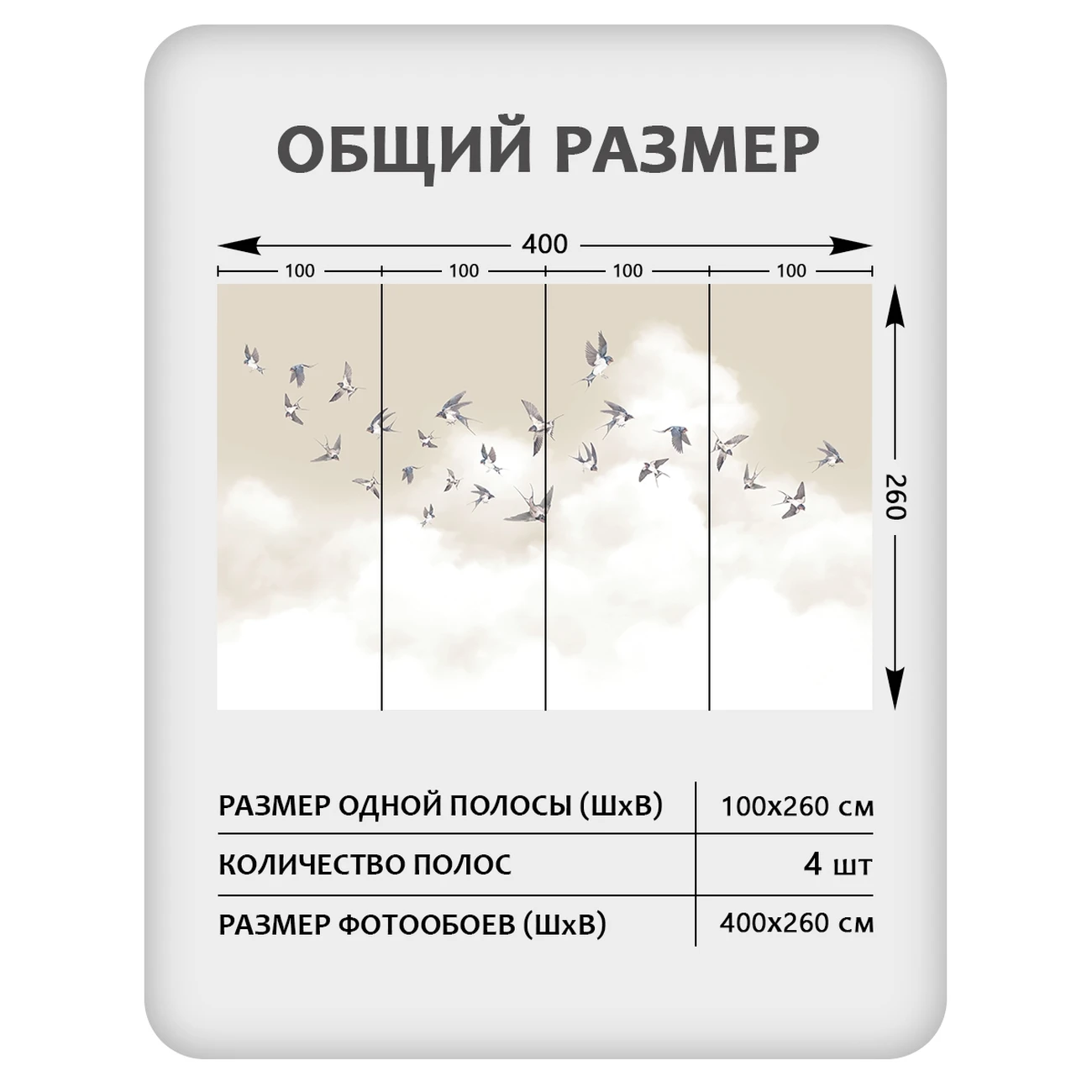 Фотообои рулонные Citydecor Air 14 на флизелиновой основе 400x260 см