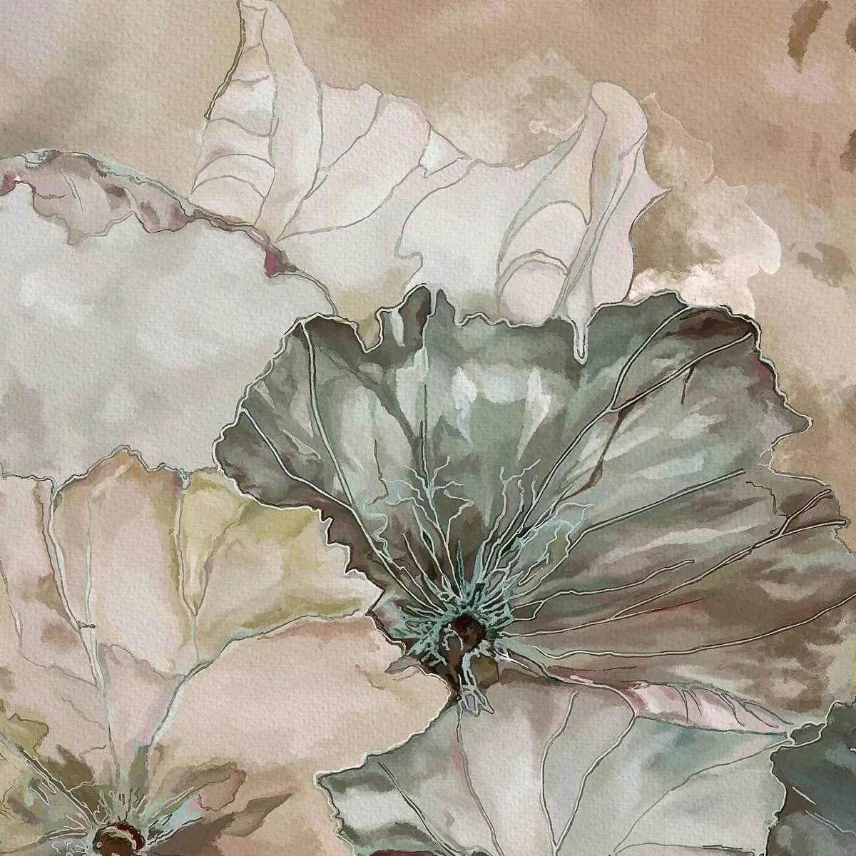 Бесшовное дизайнерское панно Citydecor Blossom 2 на флизелиновой основе 400x270 см