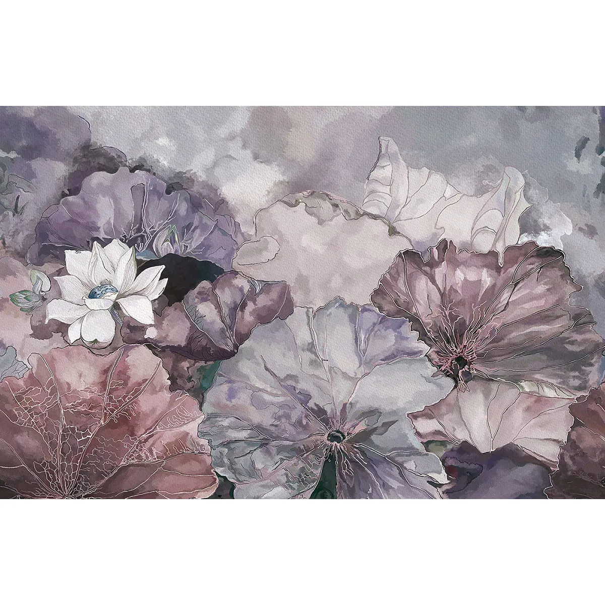 Бесшовное дизайнерское панно Citydecor Blossom 3 на флизелиновой основе 400x270 см