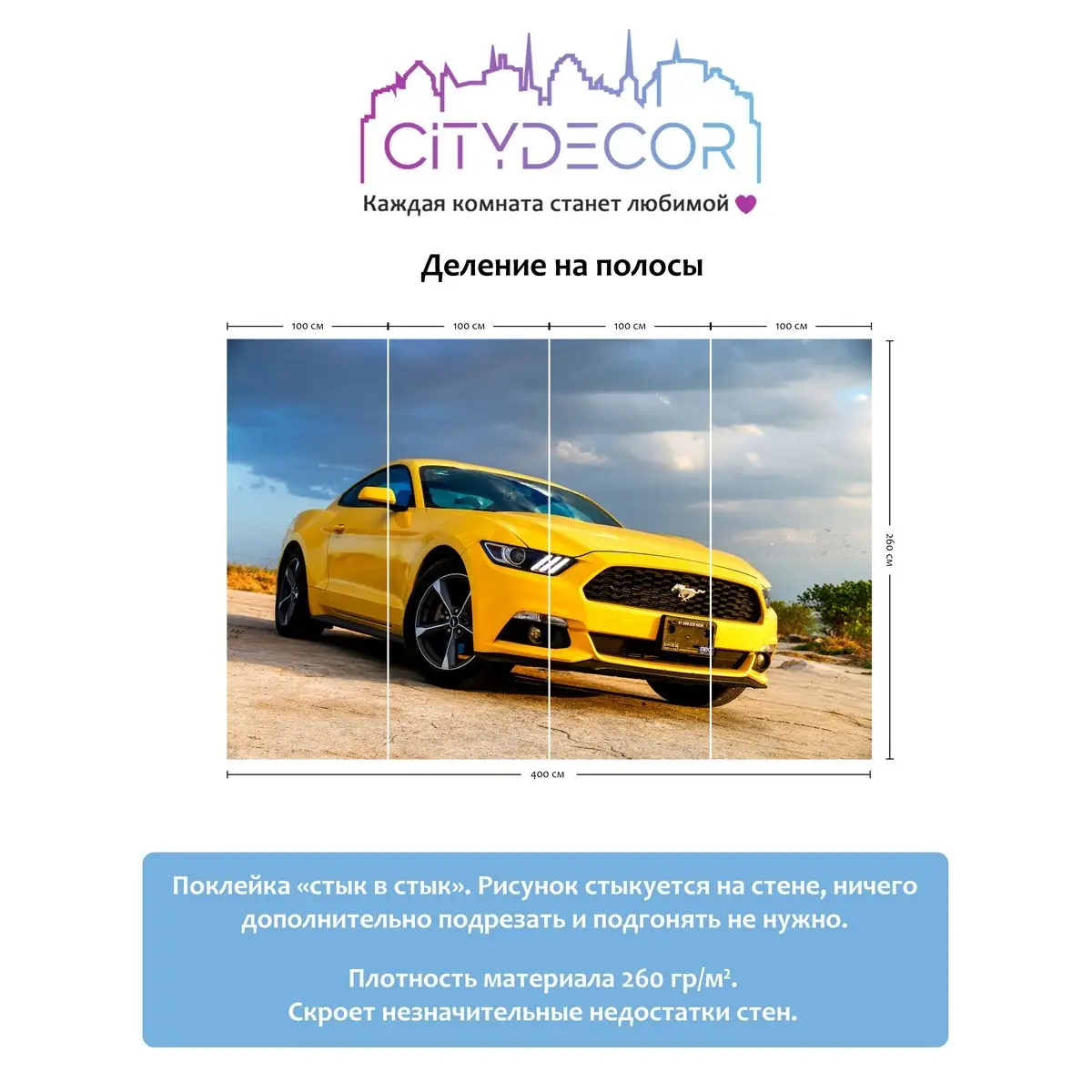 Фотообои рулонные Citydecor Транспорт 24 на флизелиновой основе 400x260 см