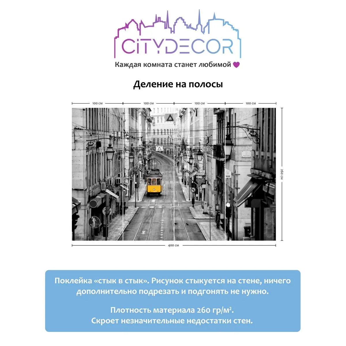 Фотообои рулонные Citydecor Города и Архитектура 51 на флизелиновой основе 400x260 см