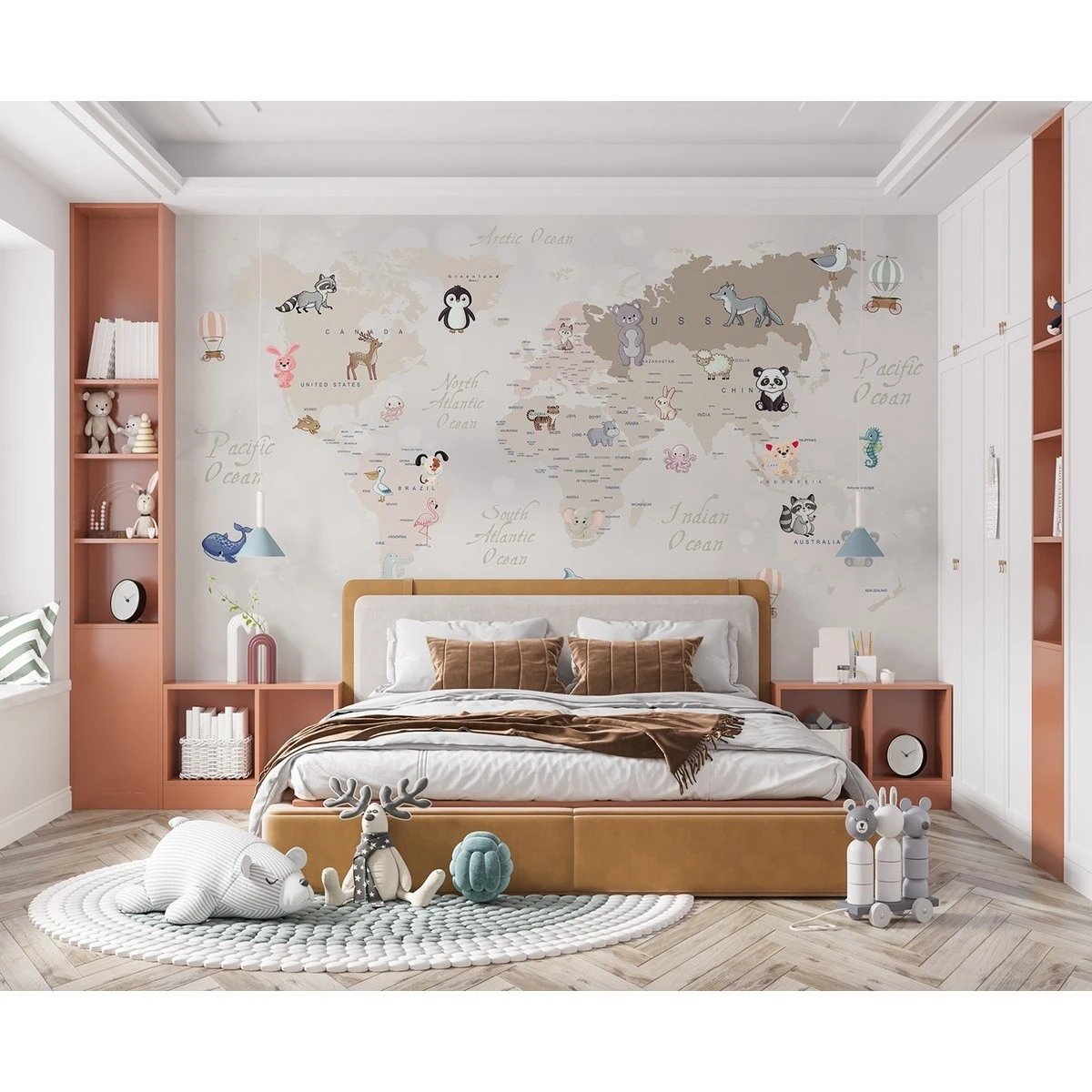 Бесшовное панно Citydecor Детская (карта мира) 103 на флизелиновой основе 400x270 см