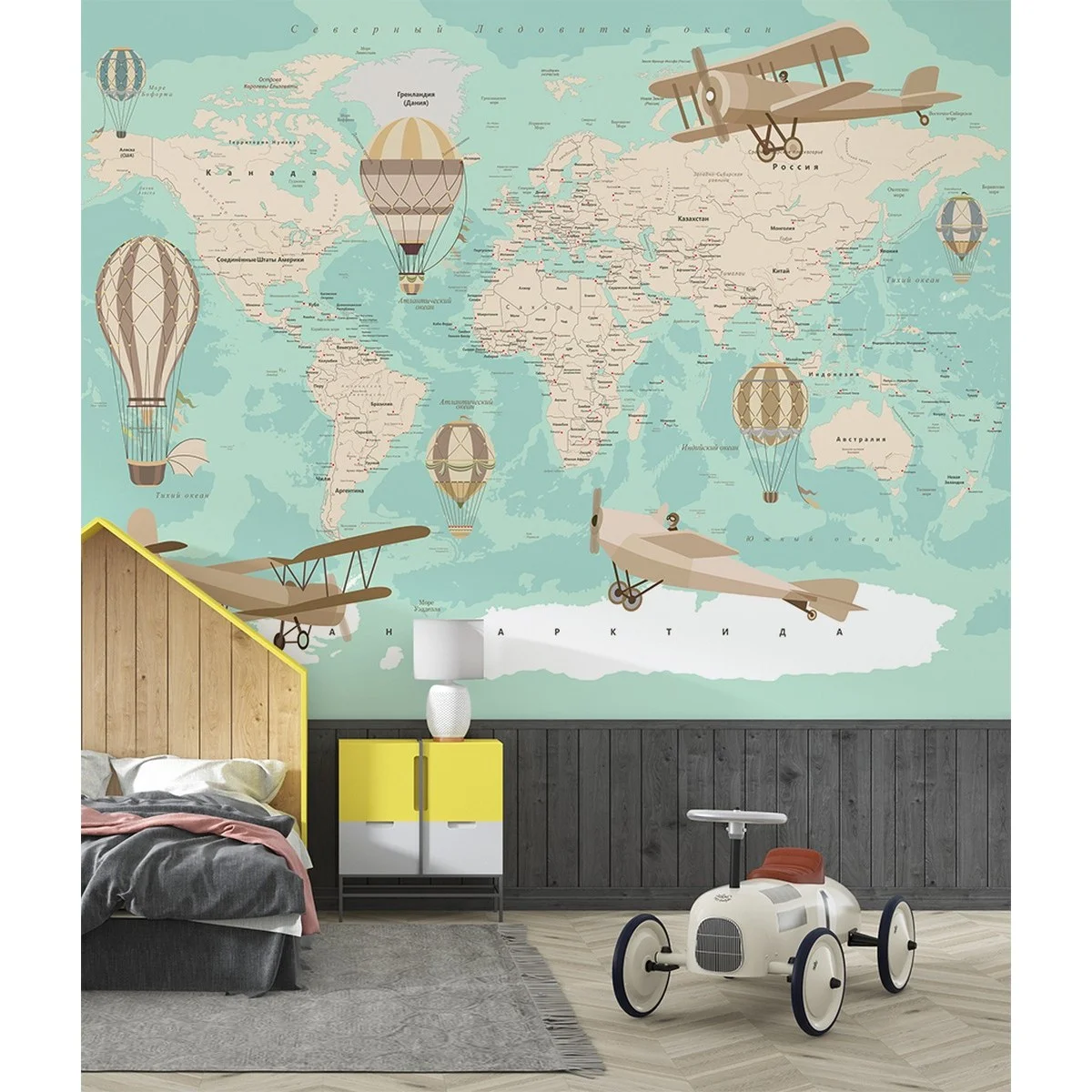 Фотообои рулонные Citydecor Детская (карта мира) 151 на флизелиновой основе 400x260 см