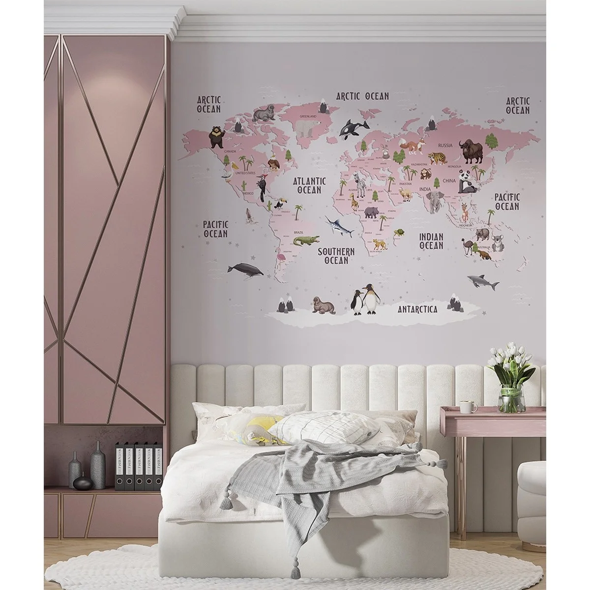 Фотообои рулонные Citydecor Детская (карта мира) 172 на флизелиновой основе 400x260 см