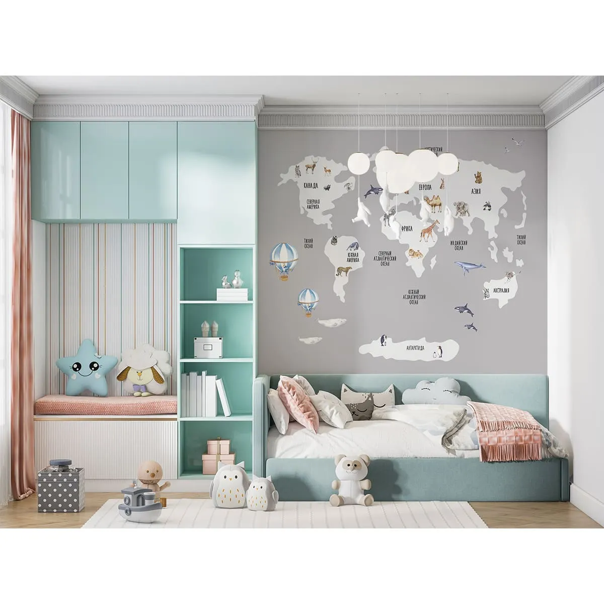 Фотообои рулонные Citydecor Детская (карта мира) 385 на флизелиновой основе 400x260 см