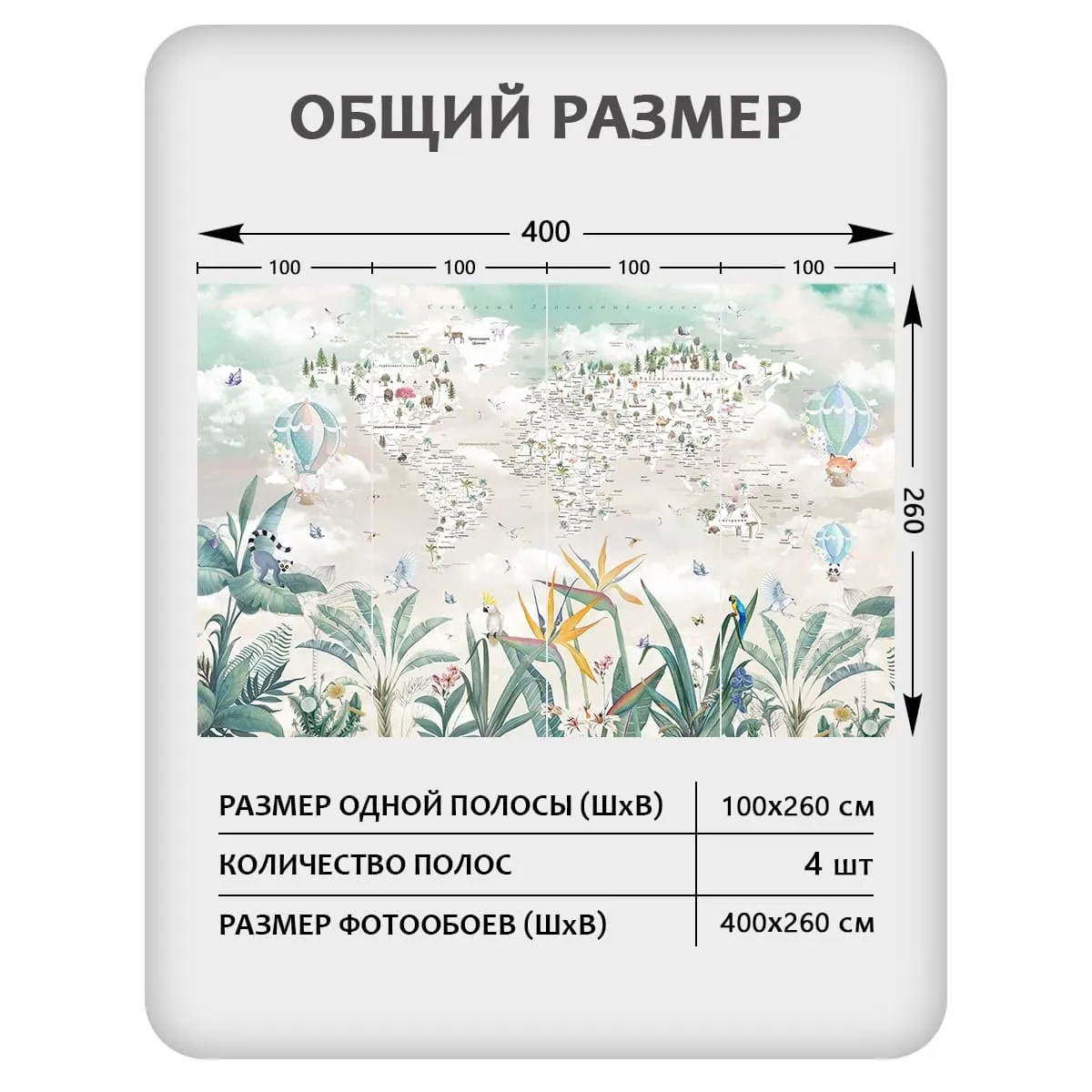 Фотообои рулонные Citydecor Джунгли зовут 25 на флизелиновой основе 400x260 см