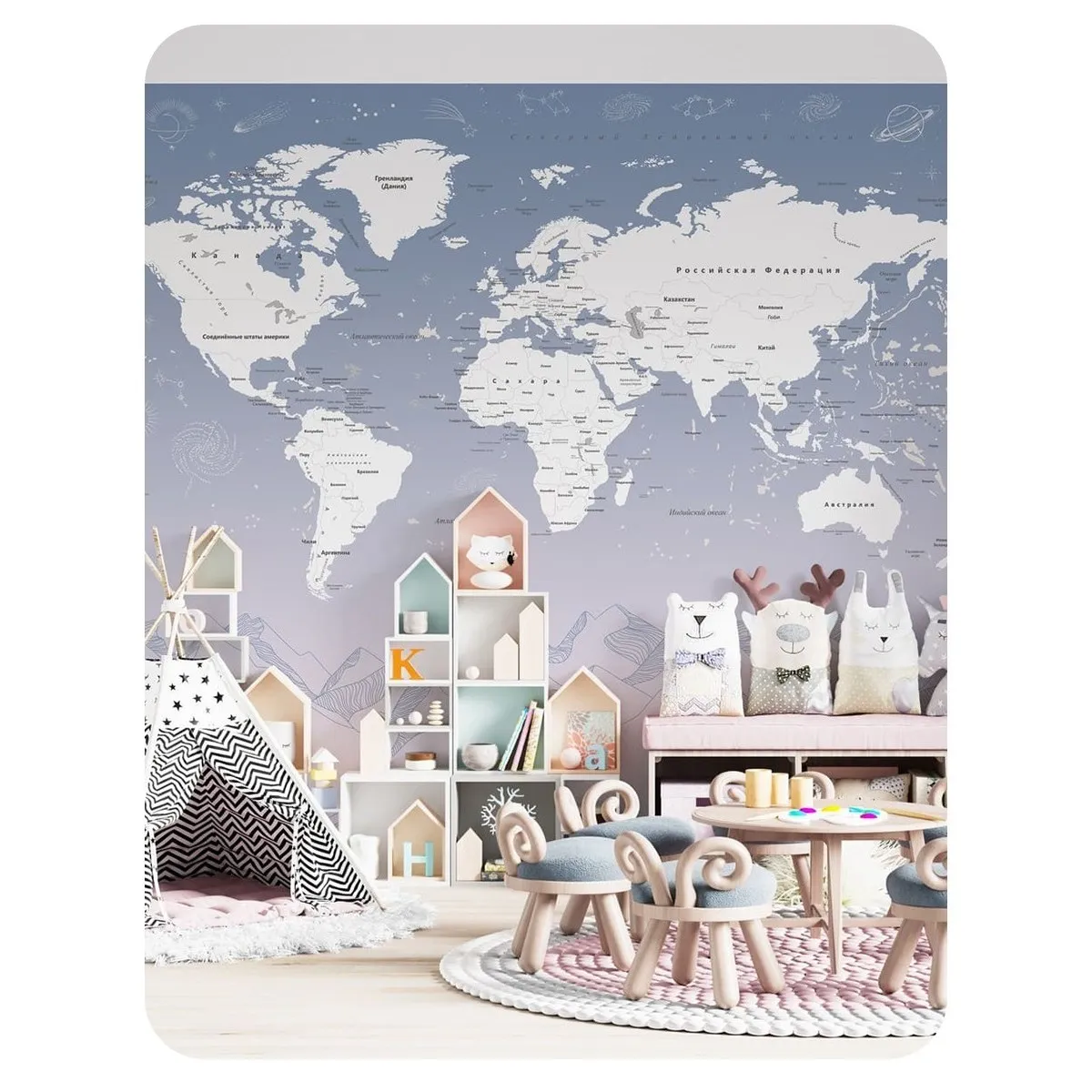 Фотообои рулонные Citydecor Карта мира 26 на флизелиновой основе 400x260 см