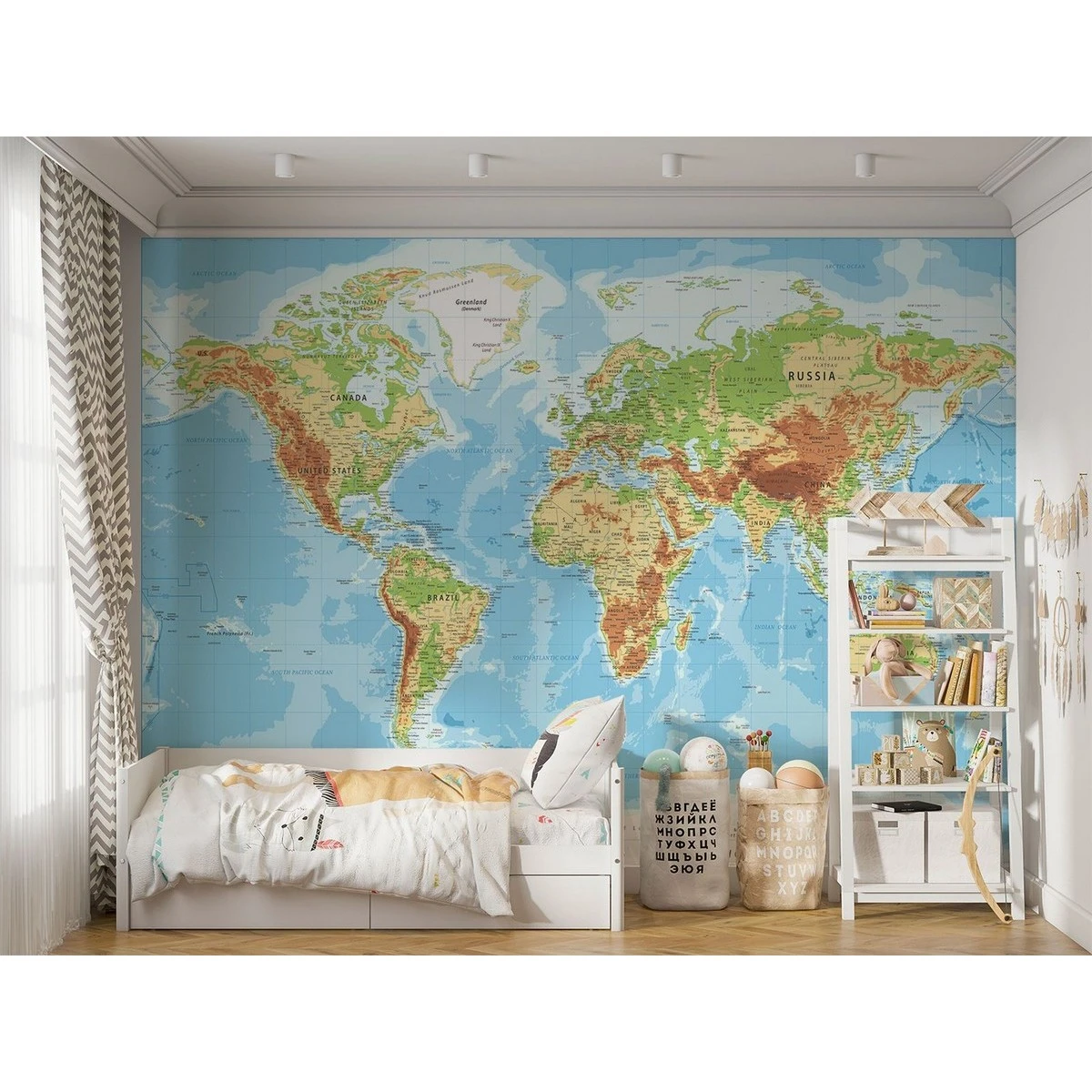 Бесшовное панно Citydecor Карта мира 4 на флизелиновой основе 400x270 см